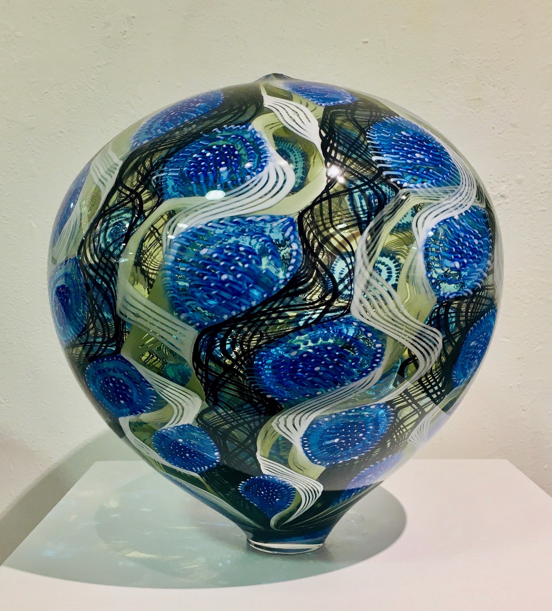 Murrine "Bricole" Blue Vase by PAUL LOCKWOOD