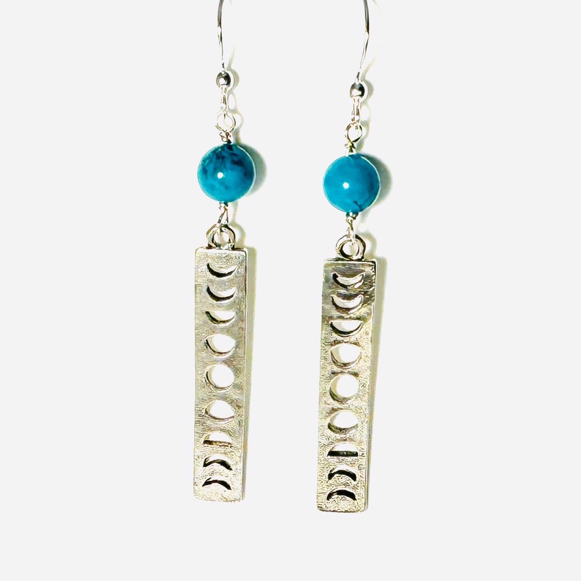 Turquoise Howlite, Phases on the Moon on SP Earrings LR24-24 by Legare Riano