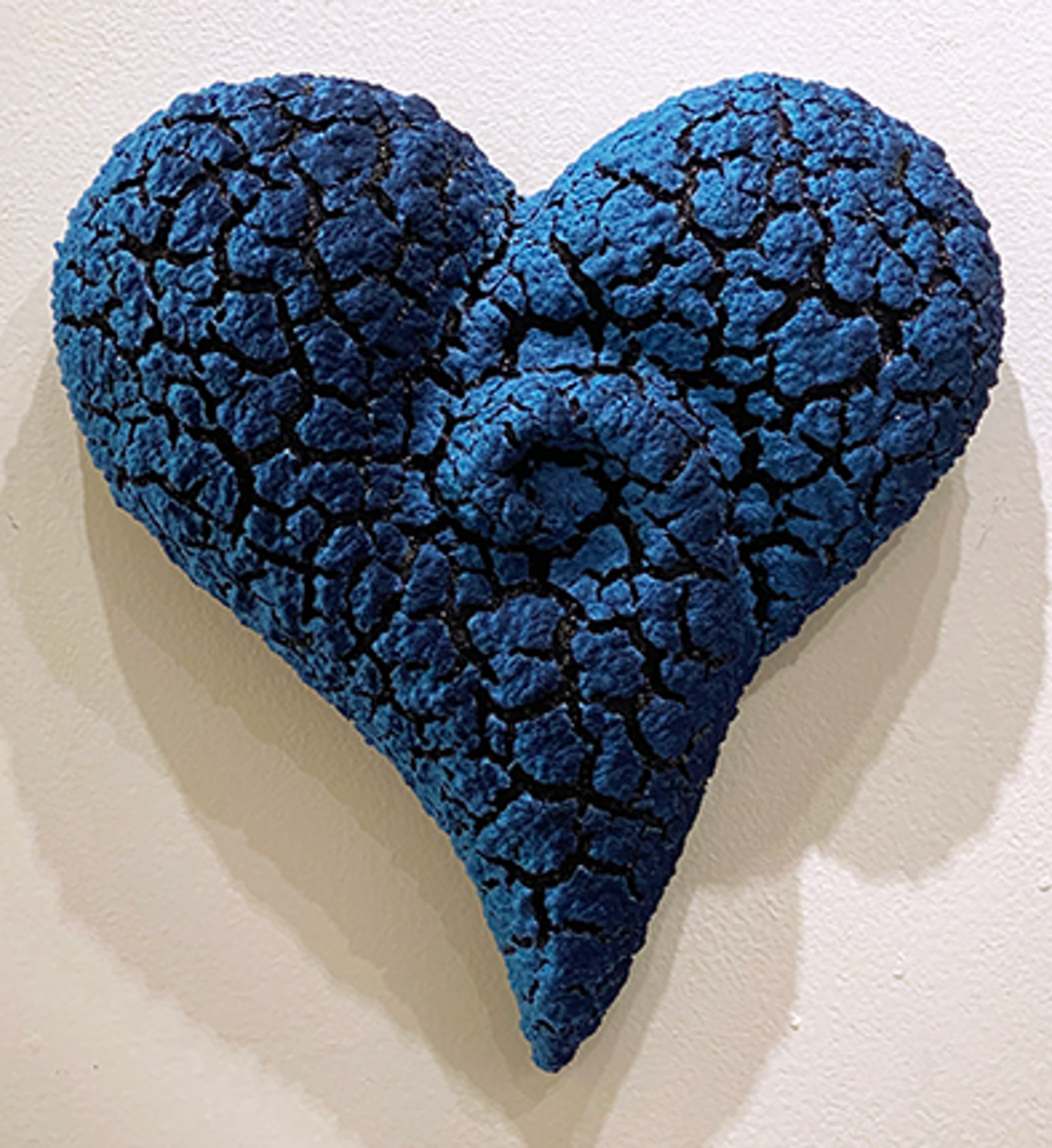 Commission Turquoise Blue/Sapphire Swirled Lichen Heart by Randy O'Brien
