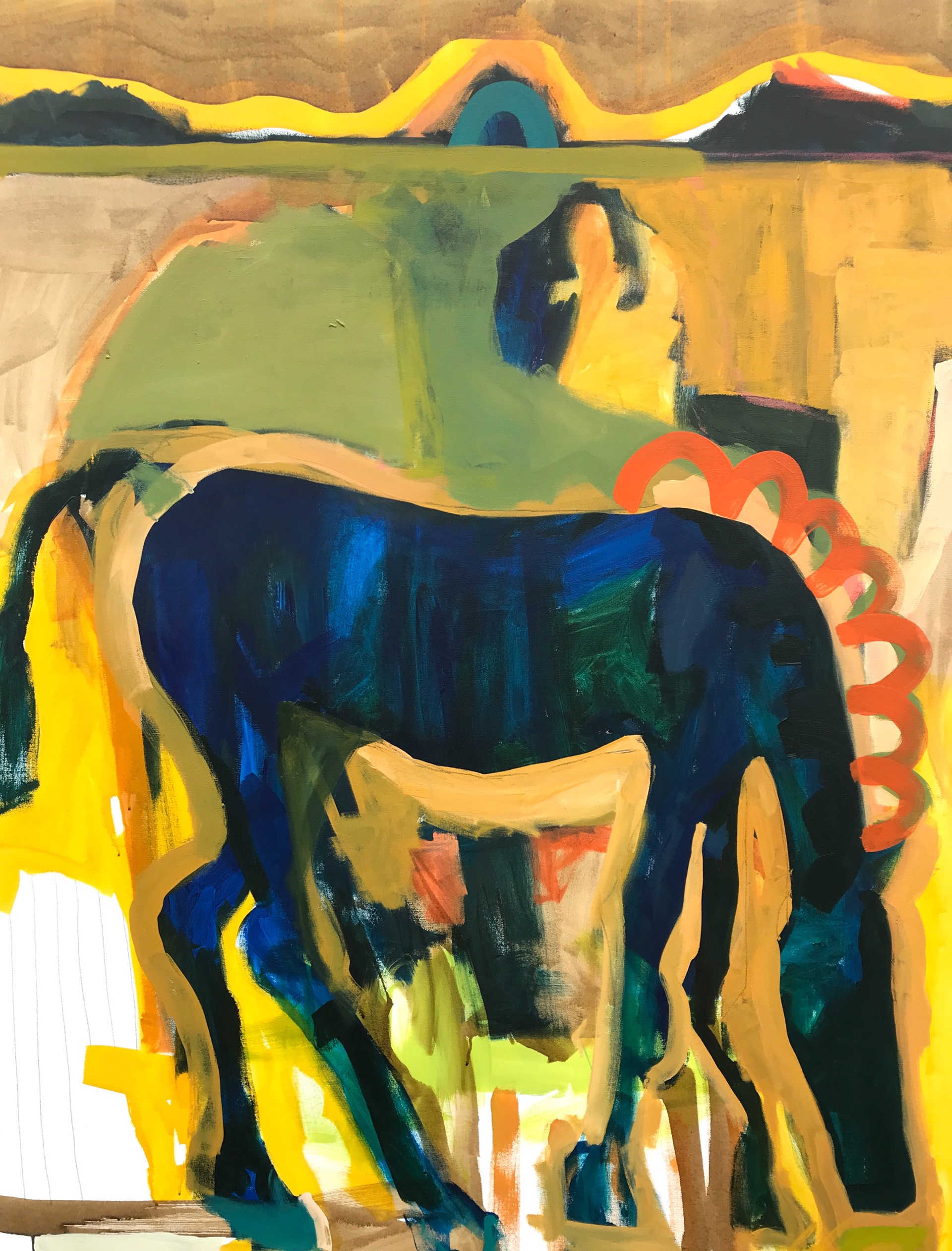 Blue Horse with Red Mane by Rachael Van Dyke