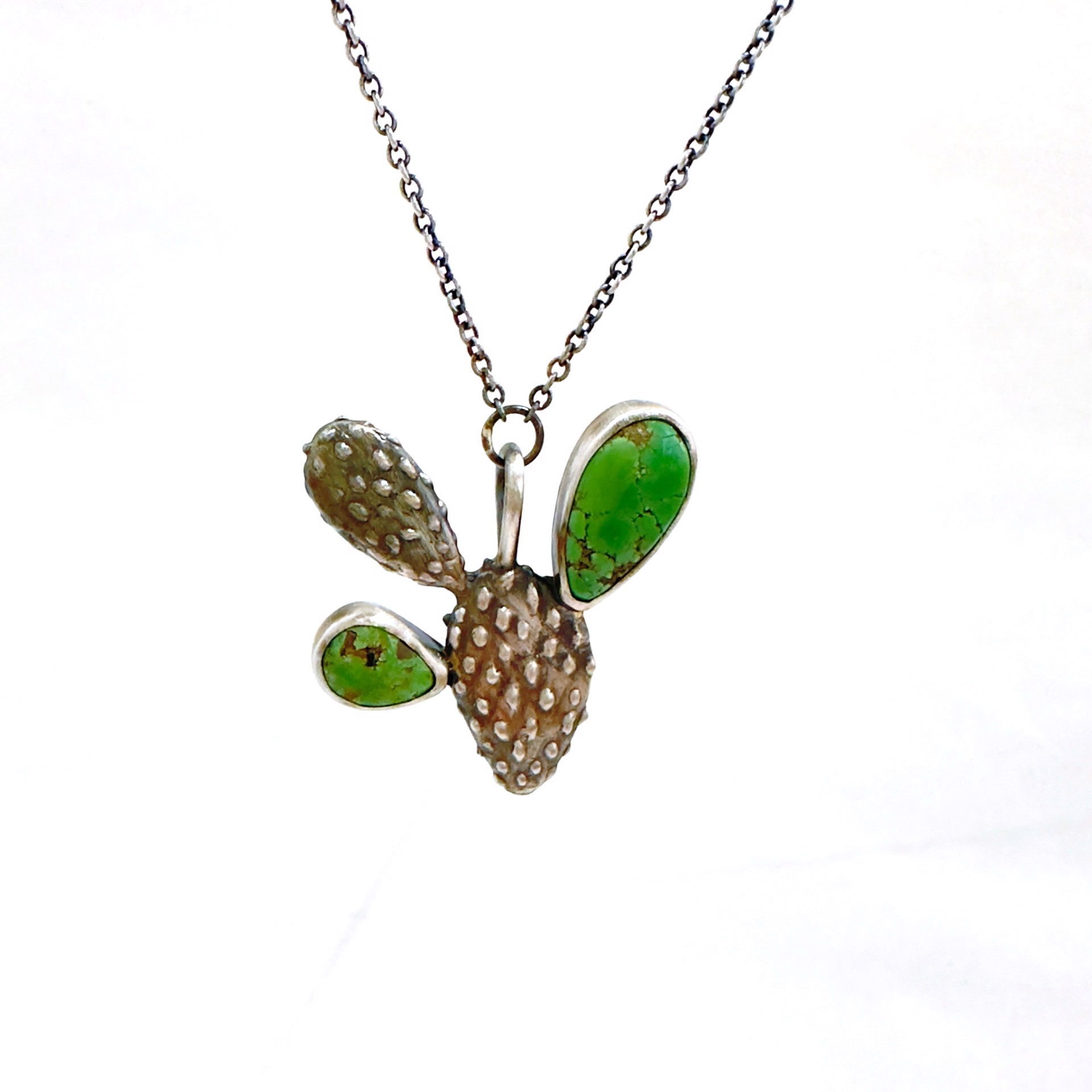 Silver Nopal Necklace With Turquoise by Clementine & Co. Jewelry