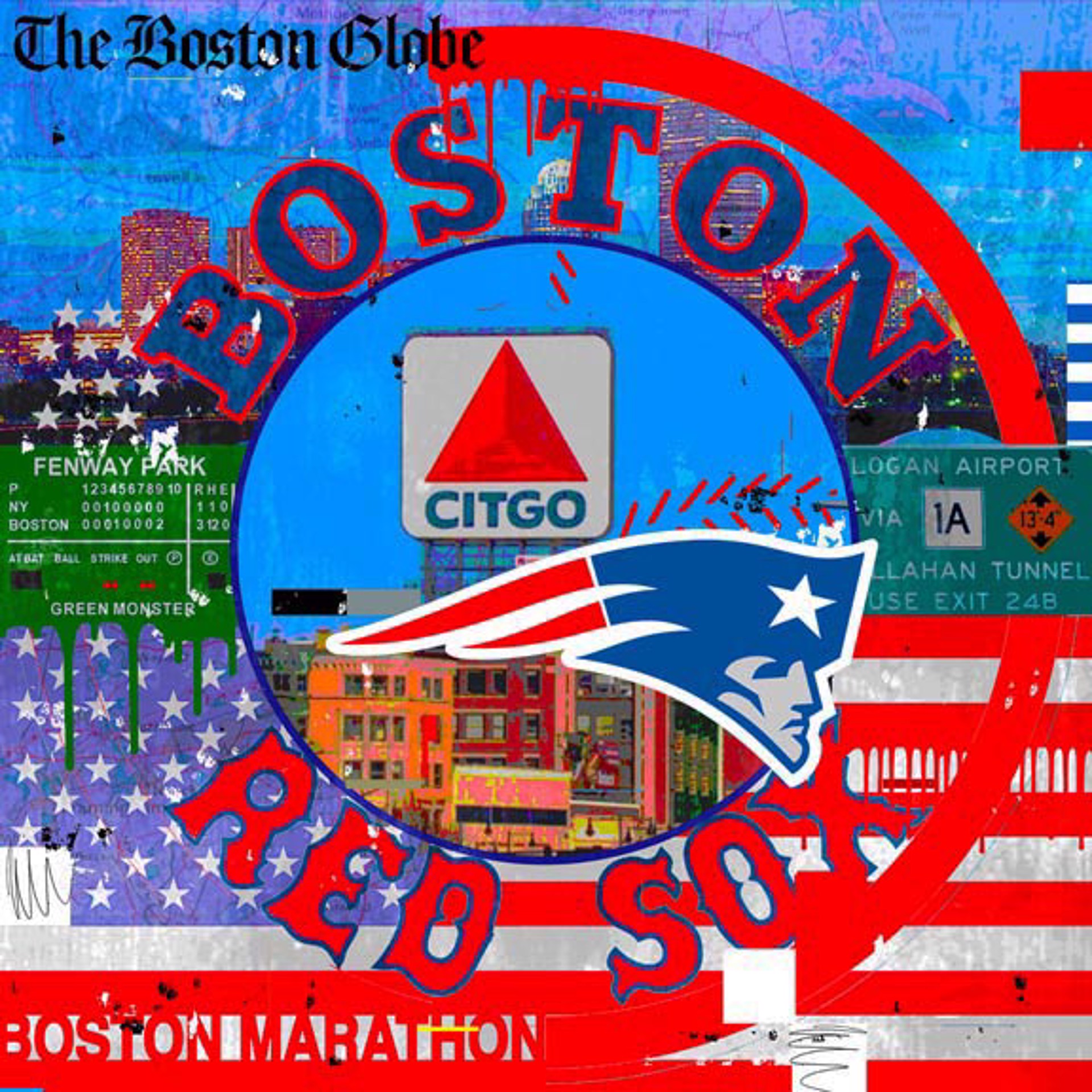 Boston Flag by Mark Andrew Allen
