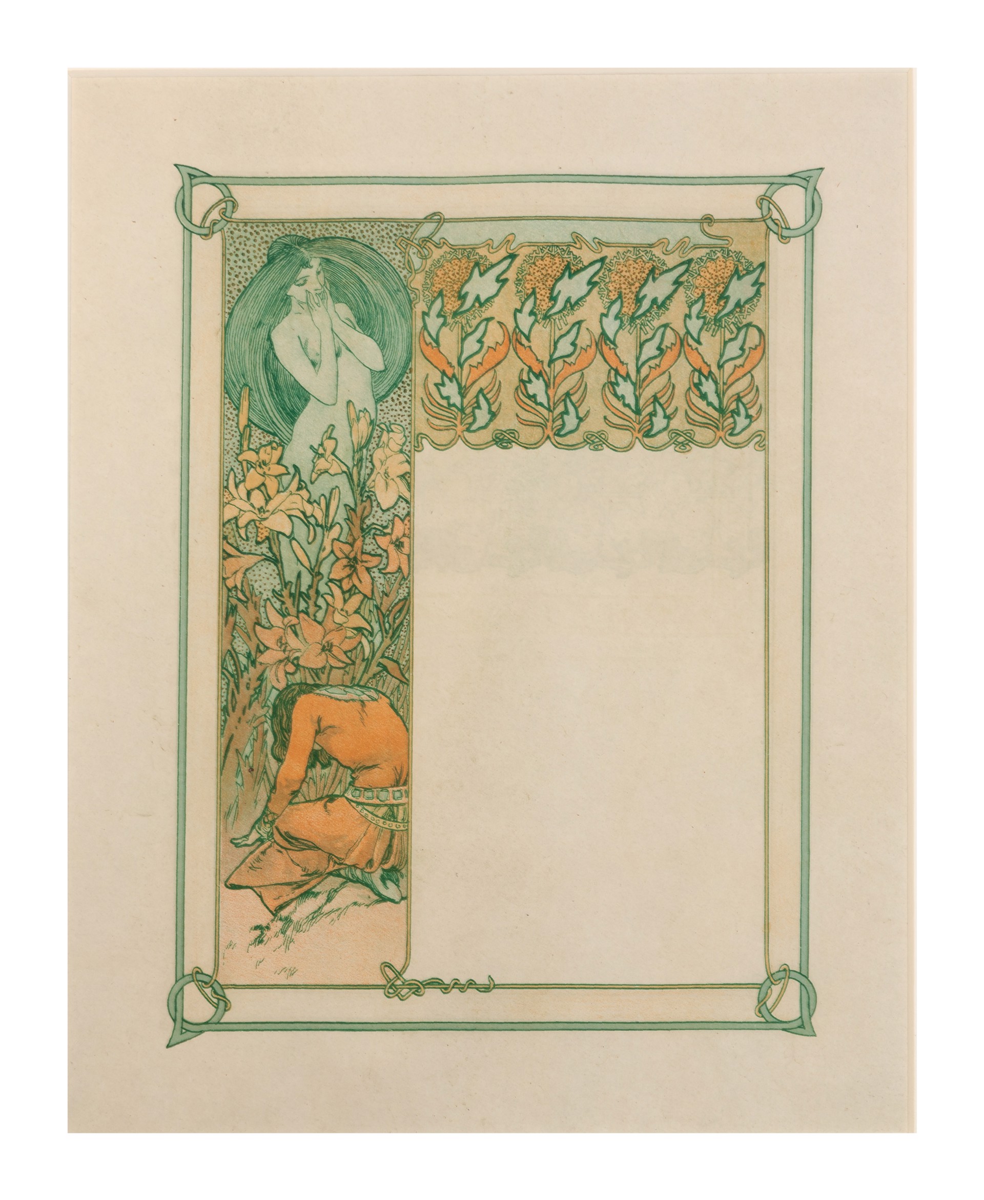From: Ilsée, Princesse de Tripoli Recto: "A Vision" Verso: "Worried Souls" by Alphonse Mucha