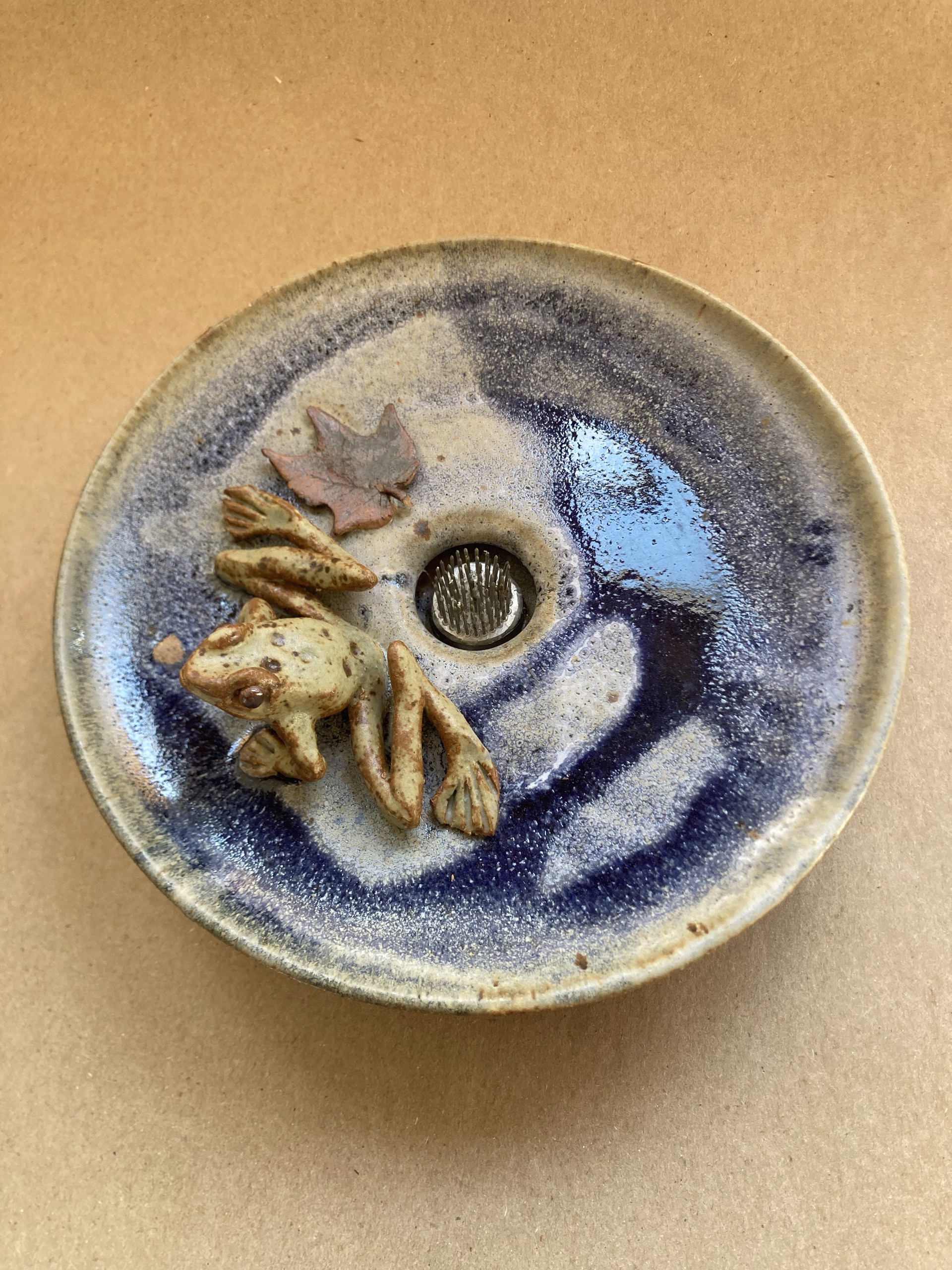 Frog Pin Ikebana Dish #49 by Sharon Scrattish