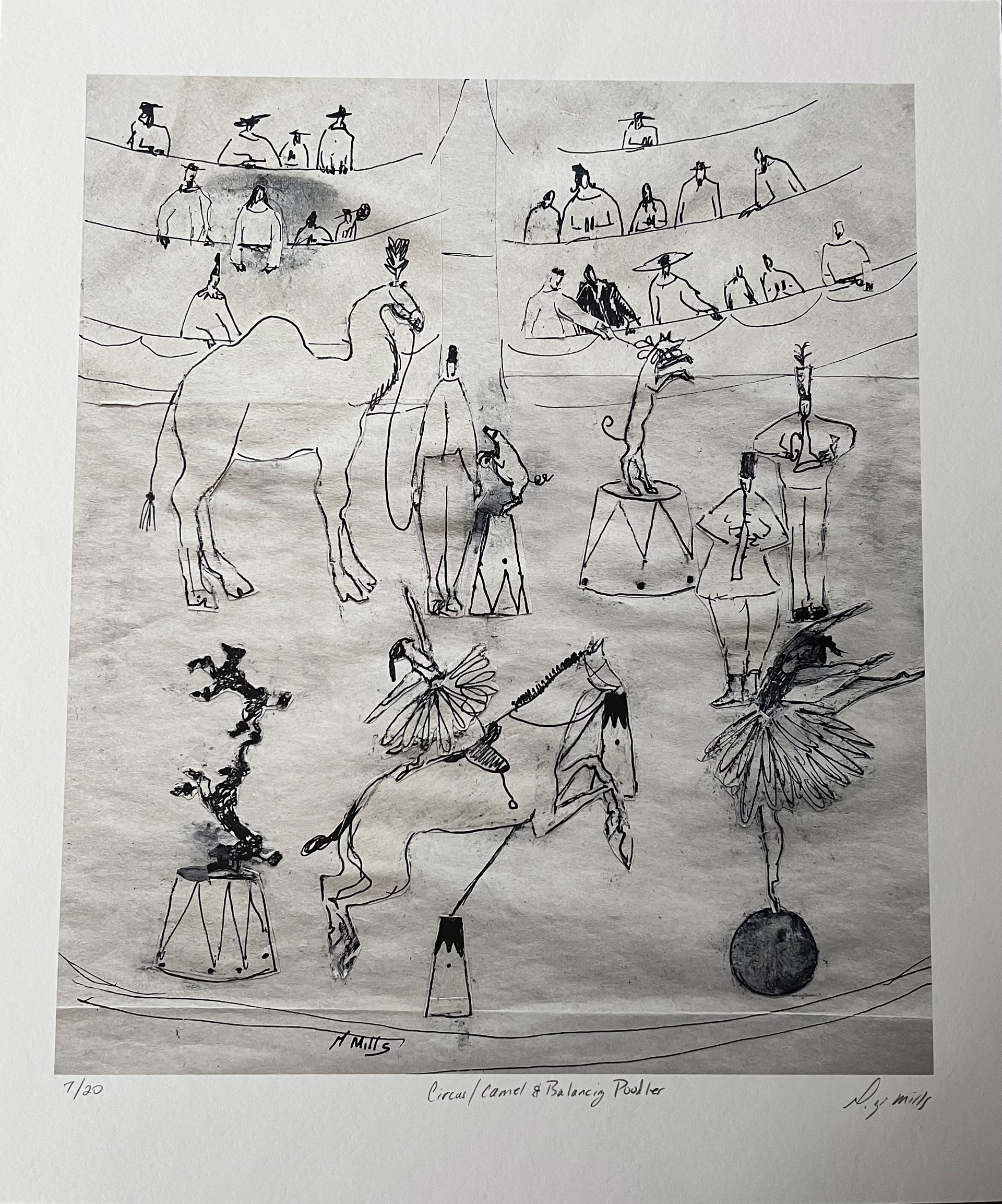 Circus/Camels and Balancing Poodles by Gigi Prints