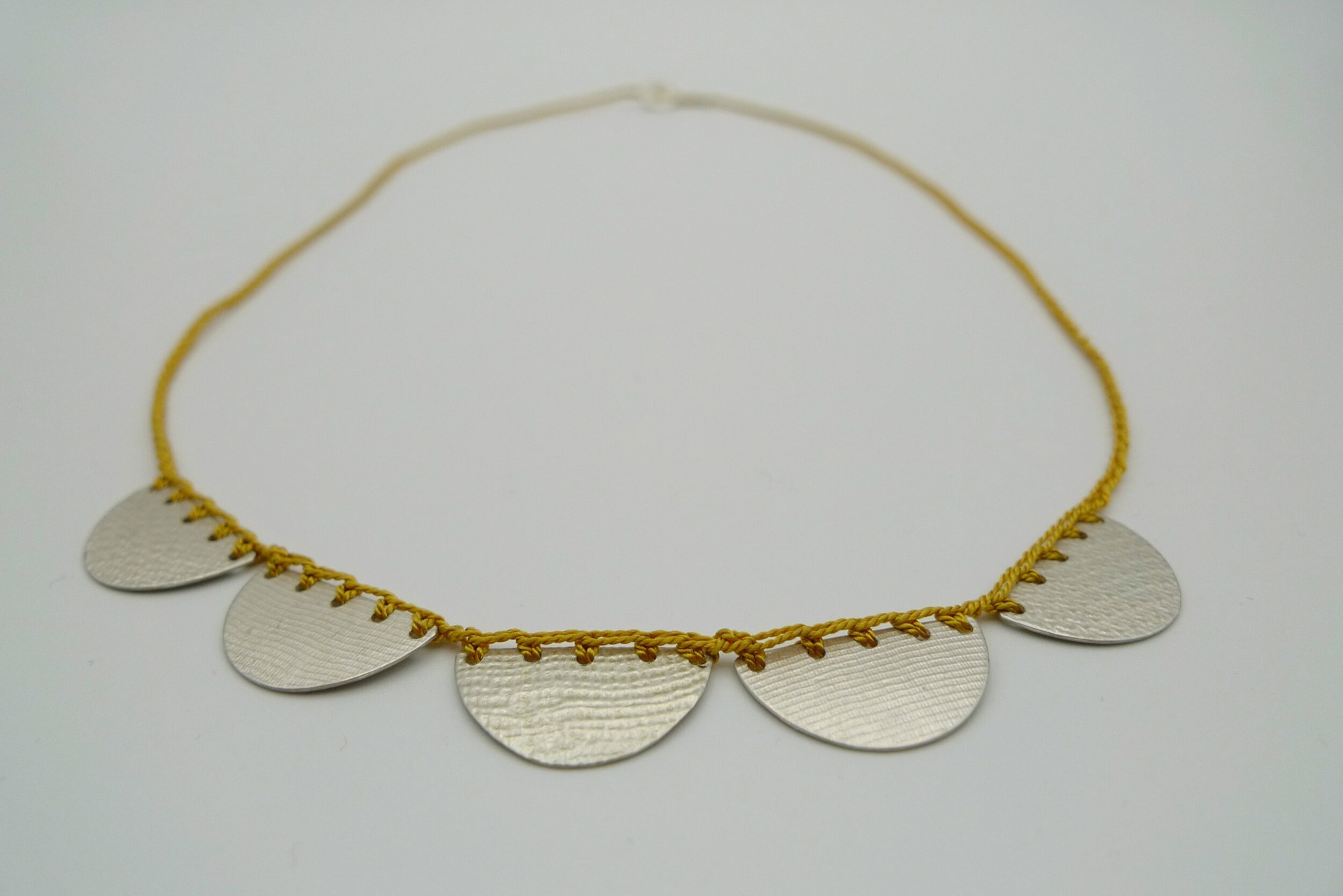 Yellow Silk Necklace by Erica Schlueter
