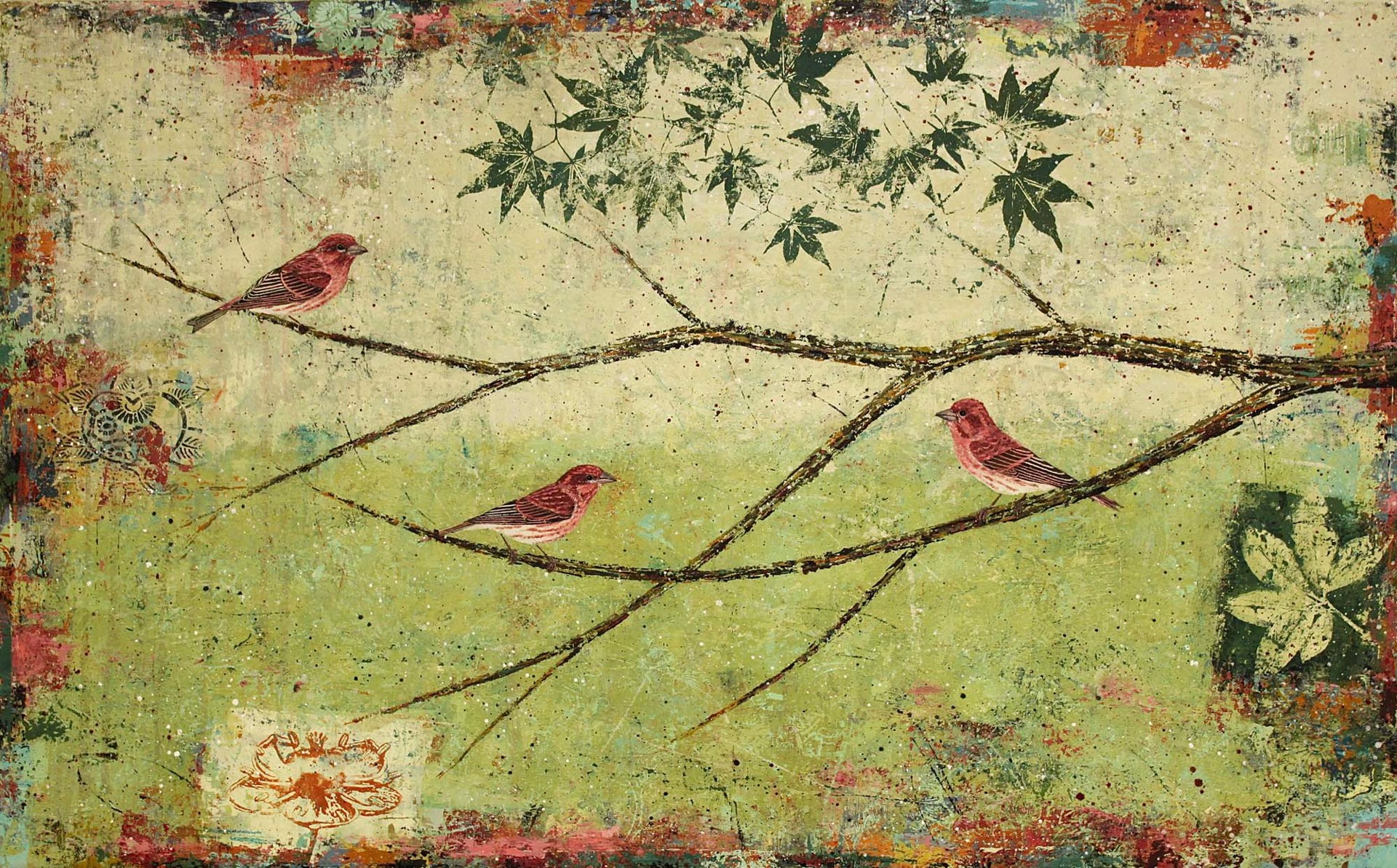 Purple Finches #7 by Paul Brigham