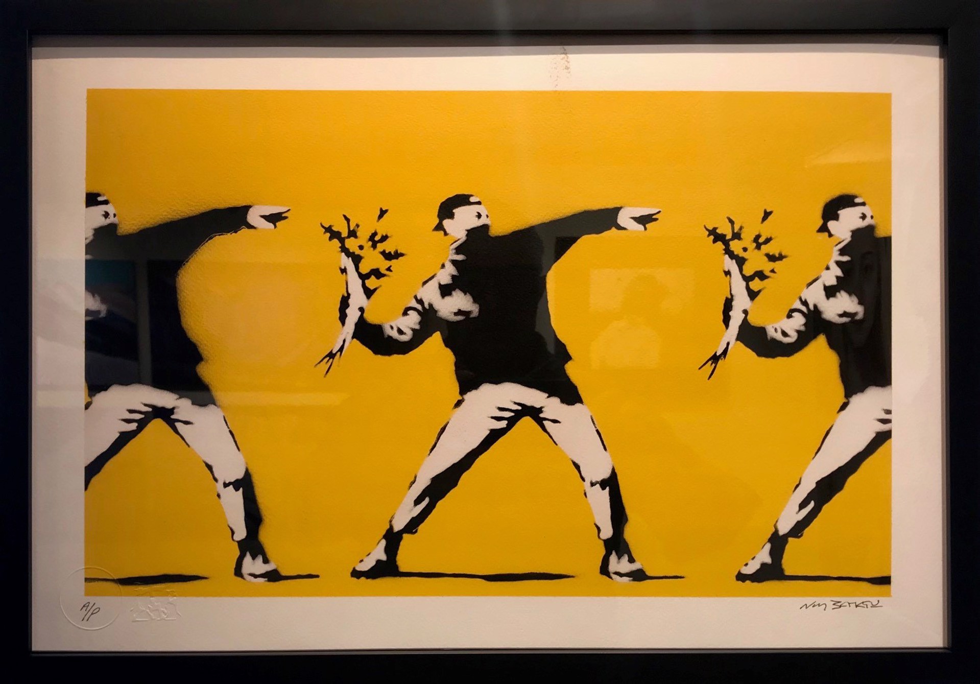 Flower Thrower (Yellow) AP by Not Banksy