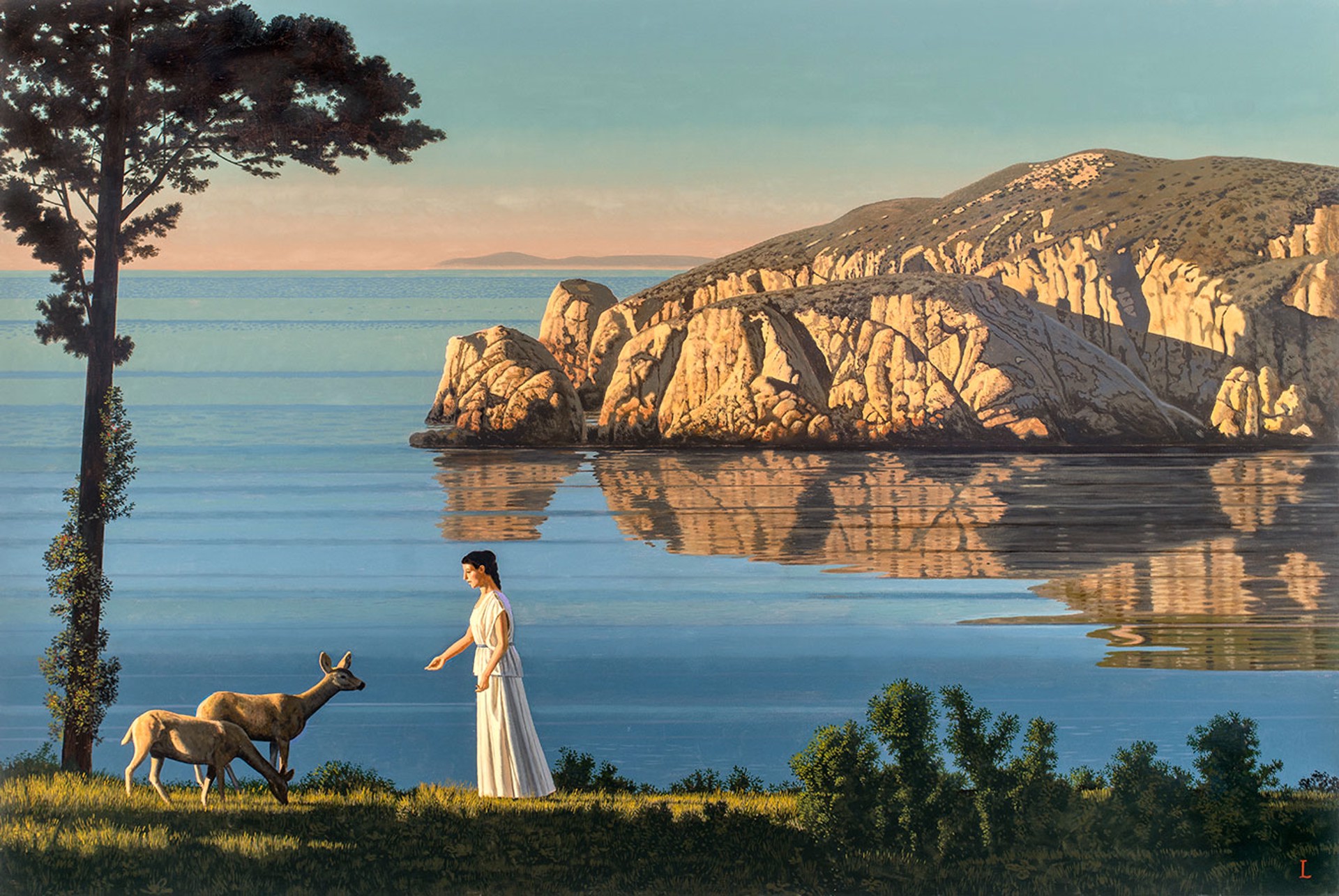 Legend, Woman with Deer by David Ligare