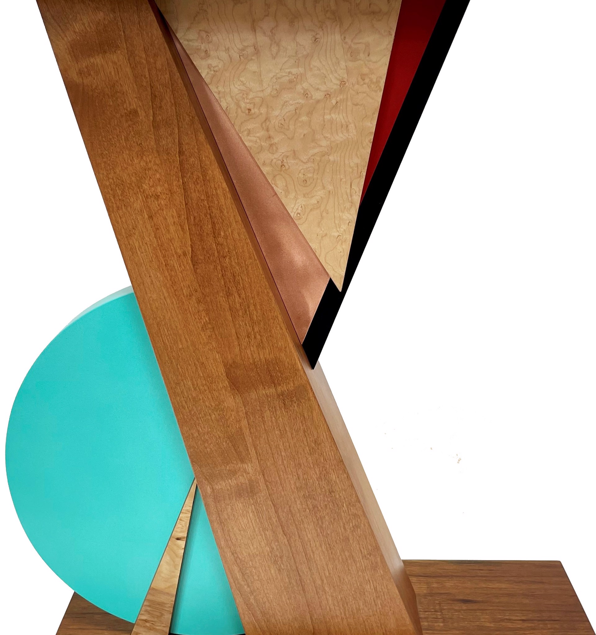 Shedue & Turquoise Table ~ Top & Base Shedue, Alder Veneer, Birds Eye Maple, Painted Finish & Copper by Joseph Nikrasch
