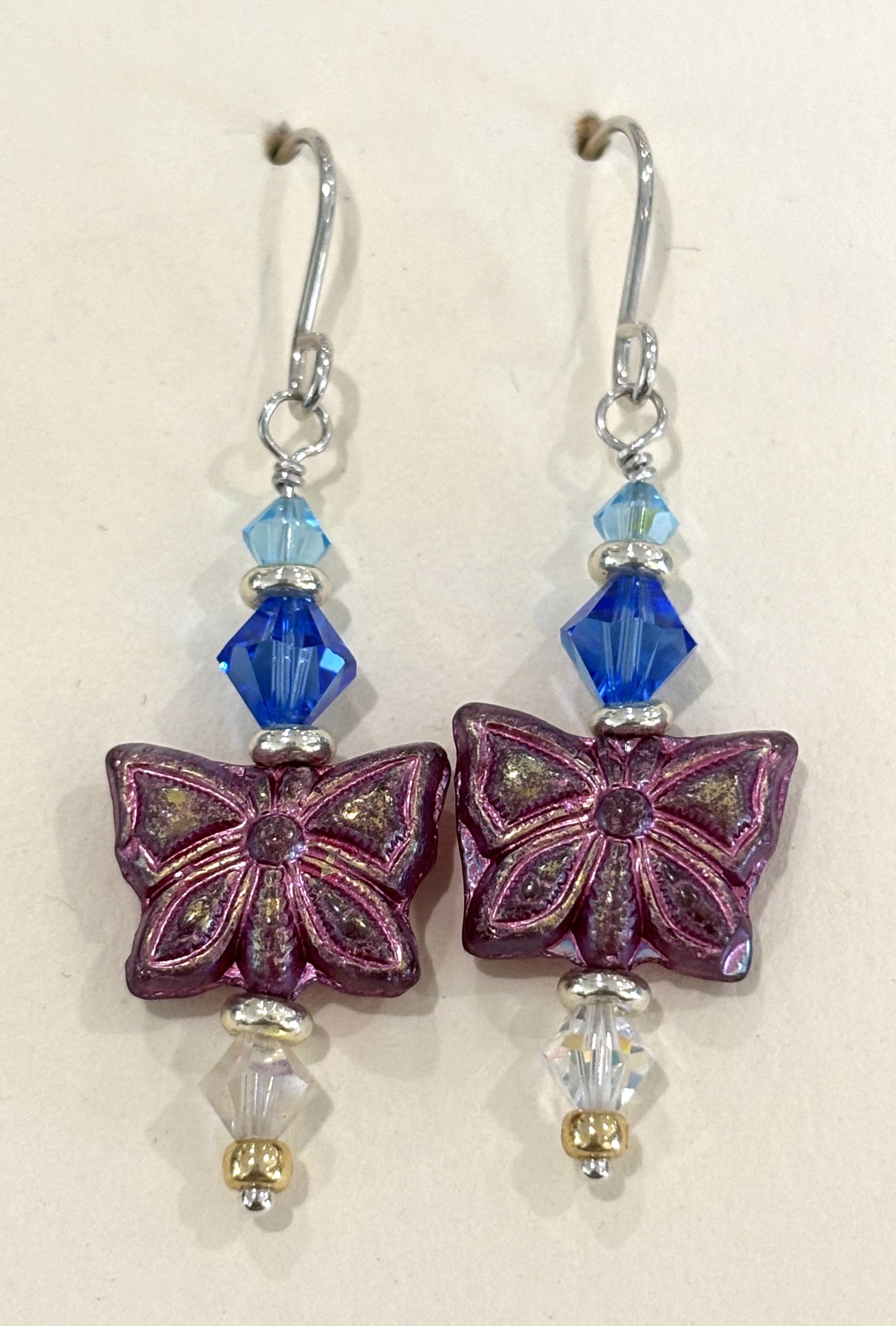 Purple Butterfly Earrings by Emelie Hebert