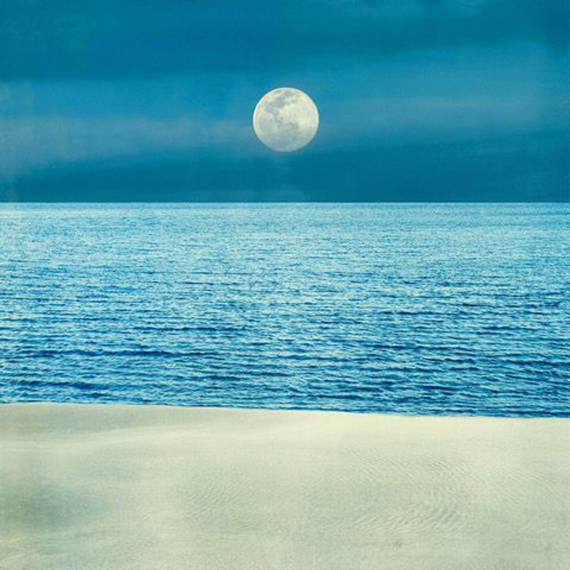 Blue Sky Beach Moon by Thomas Hager
