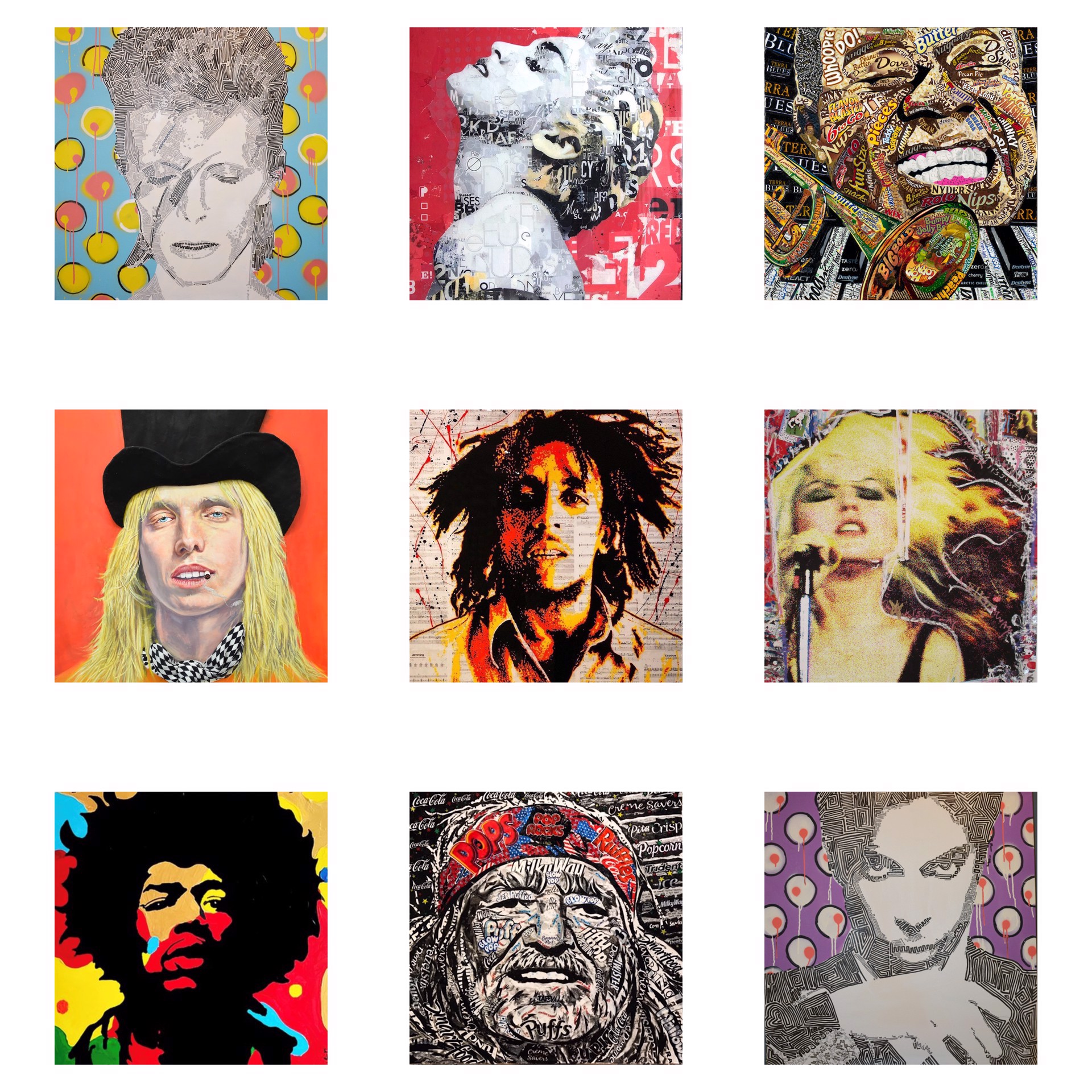 Rock n Roll III (example) 8x8 aluminum prints by GALLERY ARTISTS MOSAIC