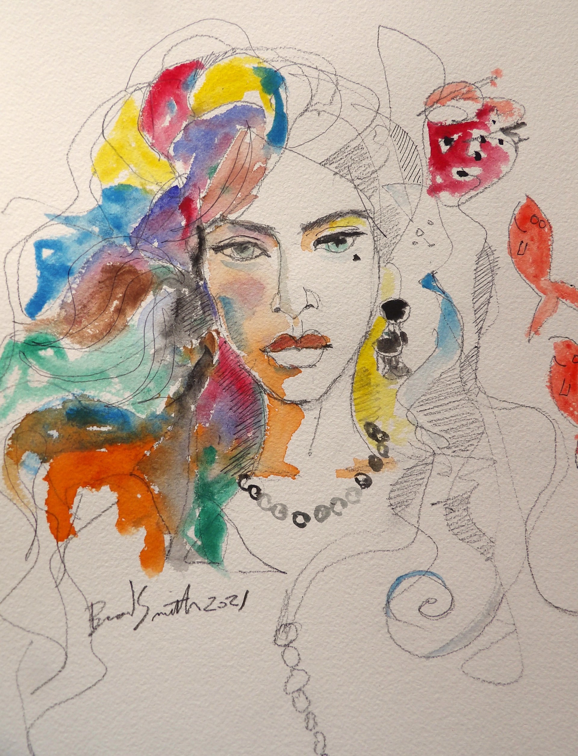 Water Color Girl by Brad Smith