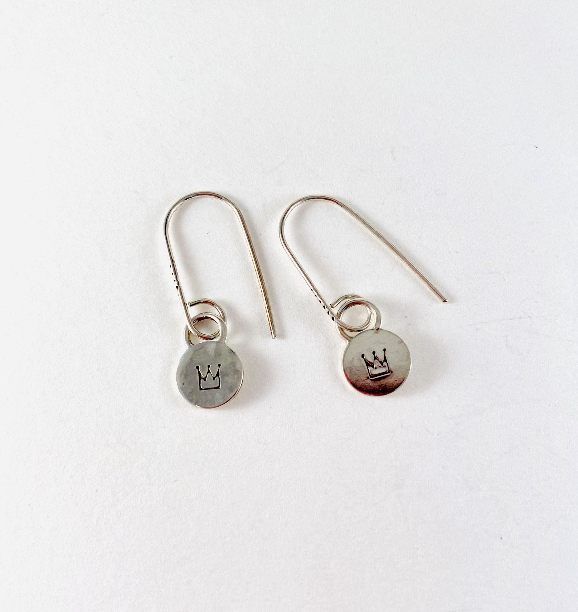 Silver Crown Stamp Earrings #21 by Shelby Lee - jewelry