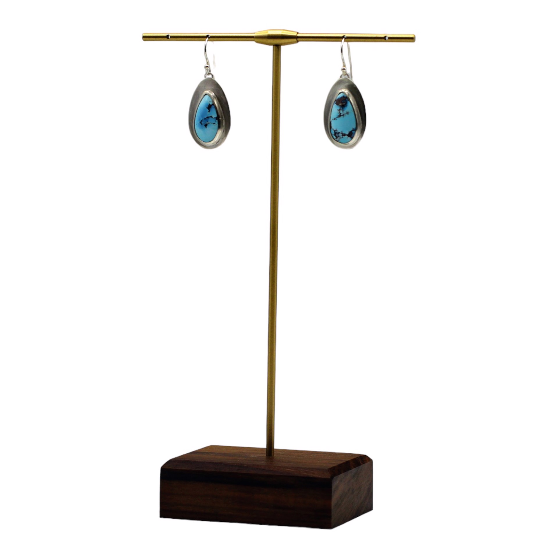 Golden Hills Turquoise and Silver Earrings by Ashley Hanna