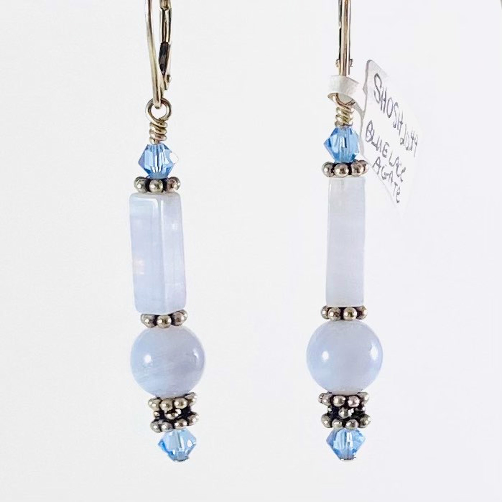 Blue Lace Agate Earrings SHOSH20-44 by Shoshannah Weinisch