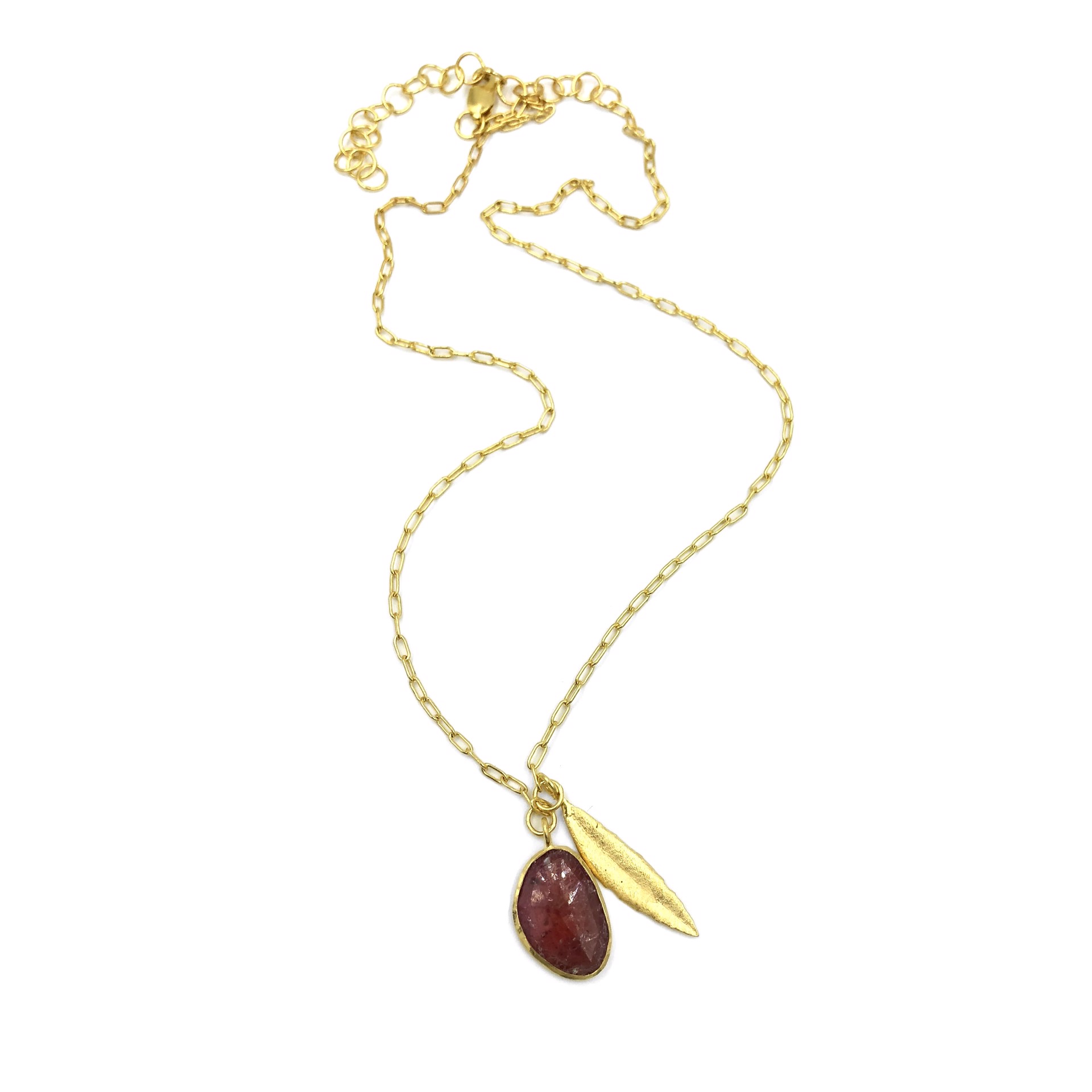 Gold Saphhire Charm Necklace by Anna Johnson