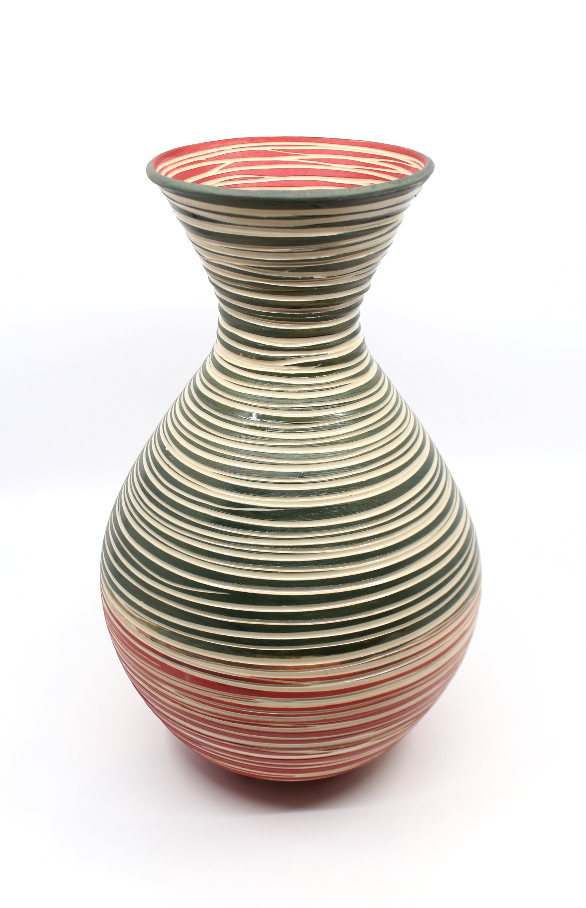 Green Red Vase by Heather Bradley