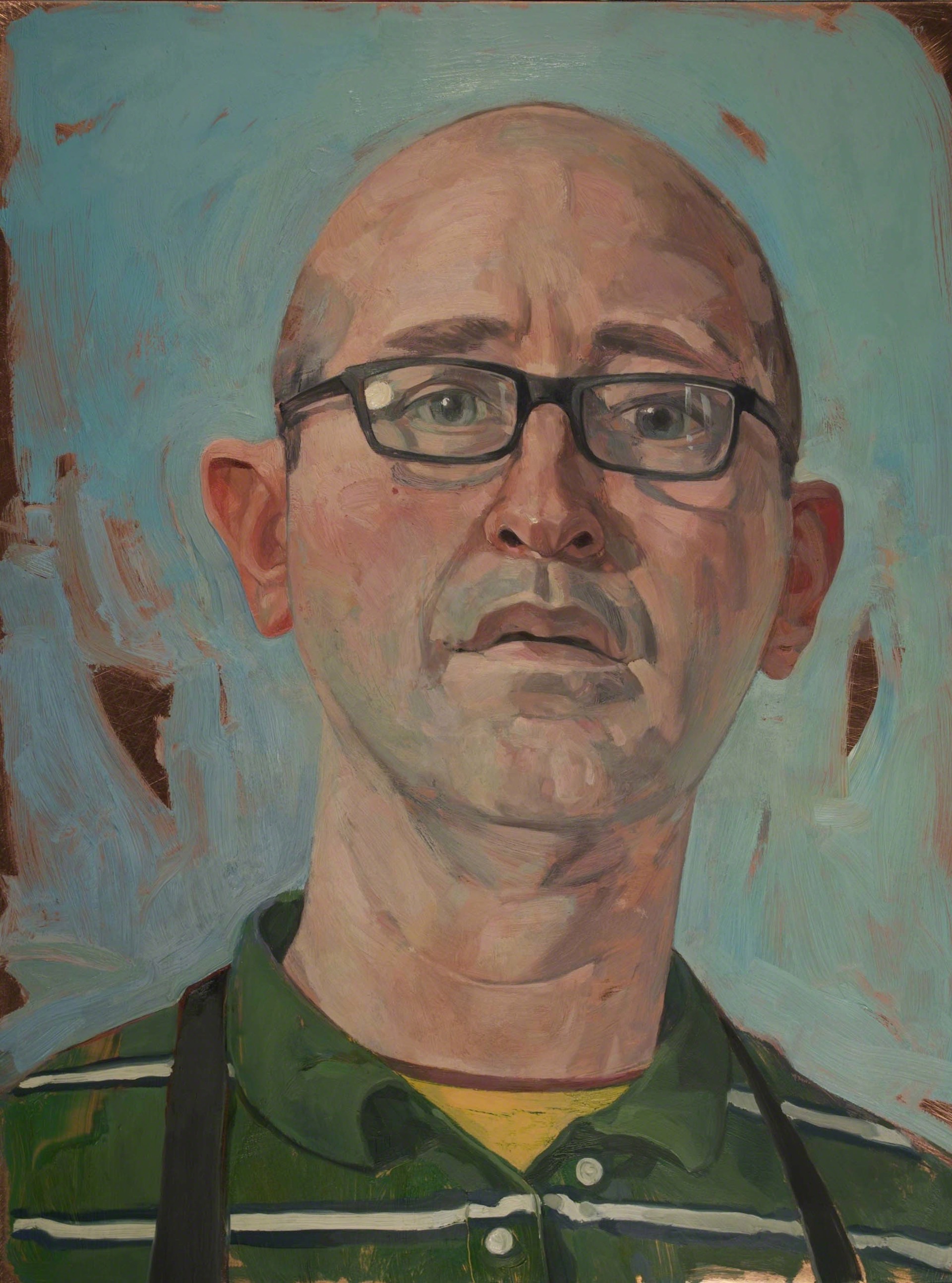 Self Portrait (In Striped Shirt) by Benjamin J. Shamback