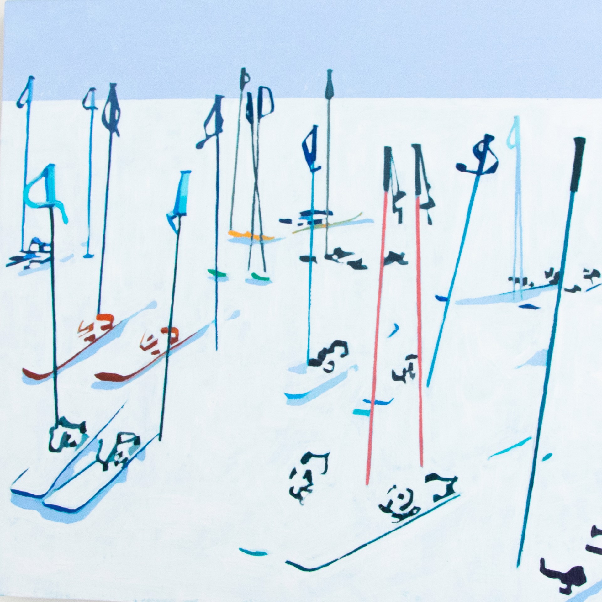 Powder Day, Skis on Ground by Berkeley Hoerr