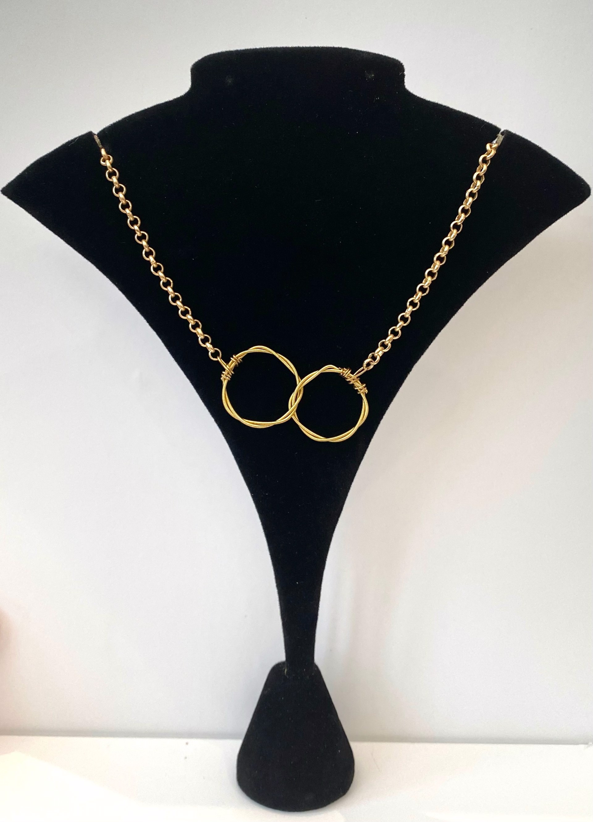 Guitar String Necklace Gold by String Thing Designs
