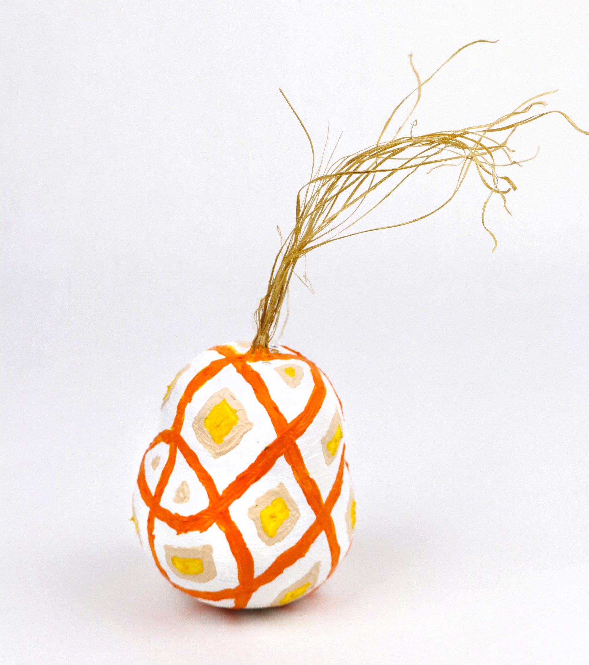 Orange Grid (gourd ornament) by Joel Martinez