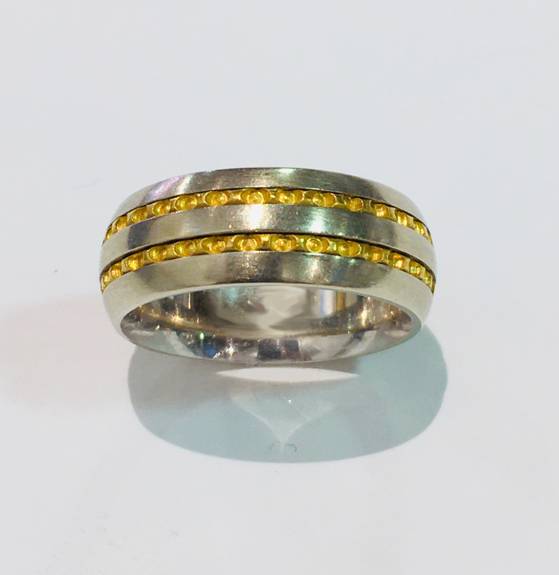 White Gold and Gold Band by WES & GOLD