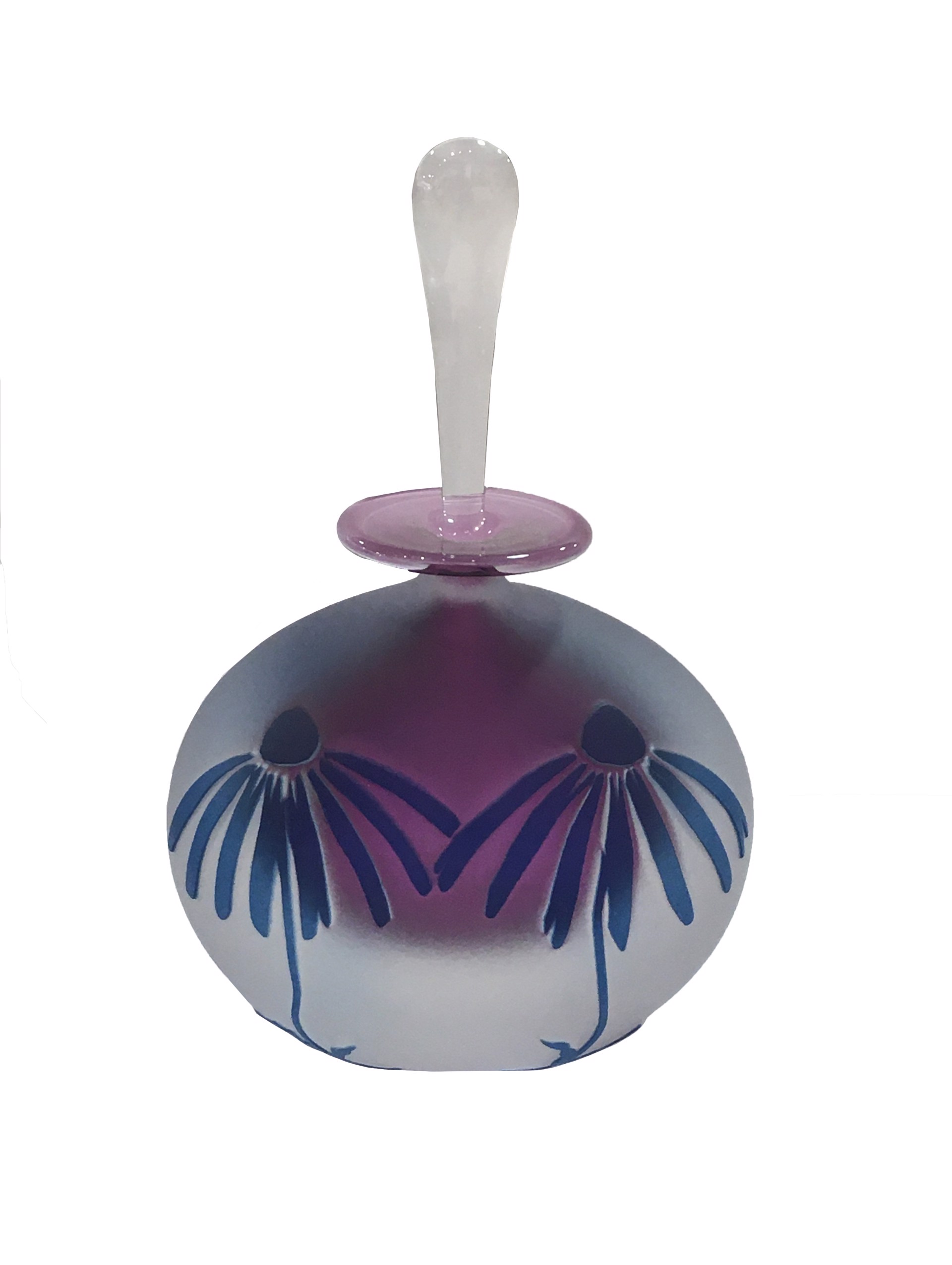Pink Sandblasted Perfume Bottle by Mary Angus