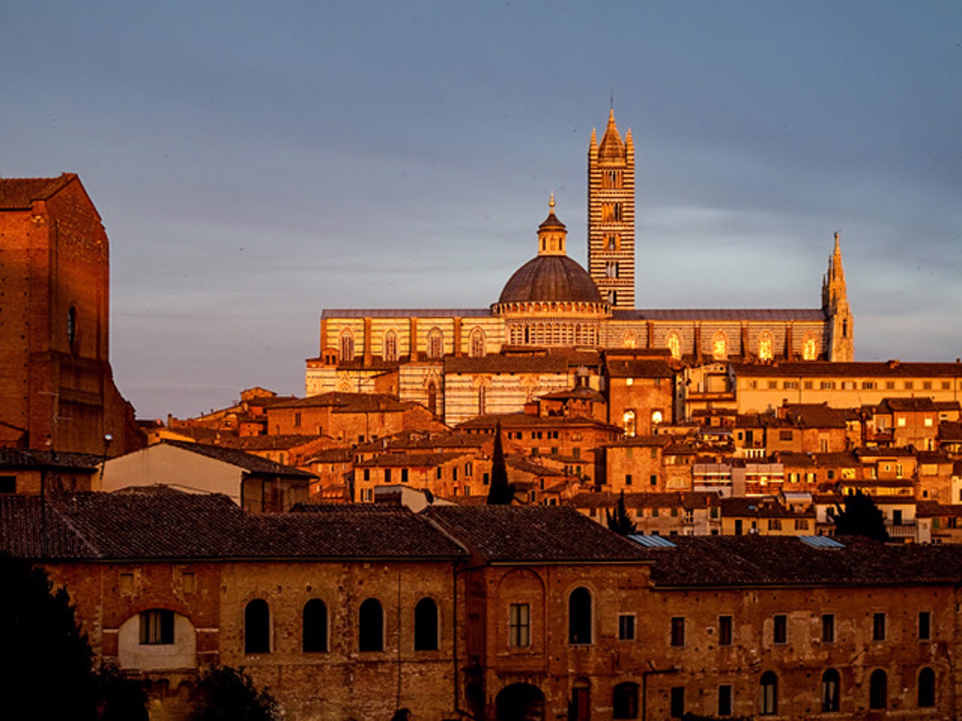 Sunset Light on the Duomo, From the Parking Lot, Siena, Italy by Lawrence McFarland
