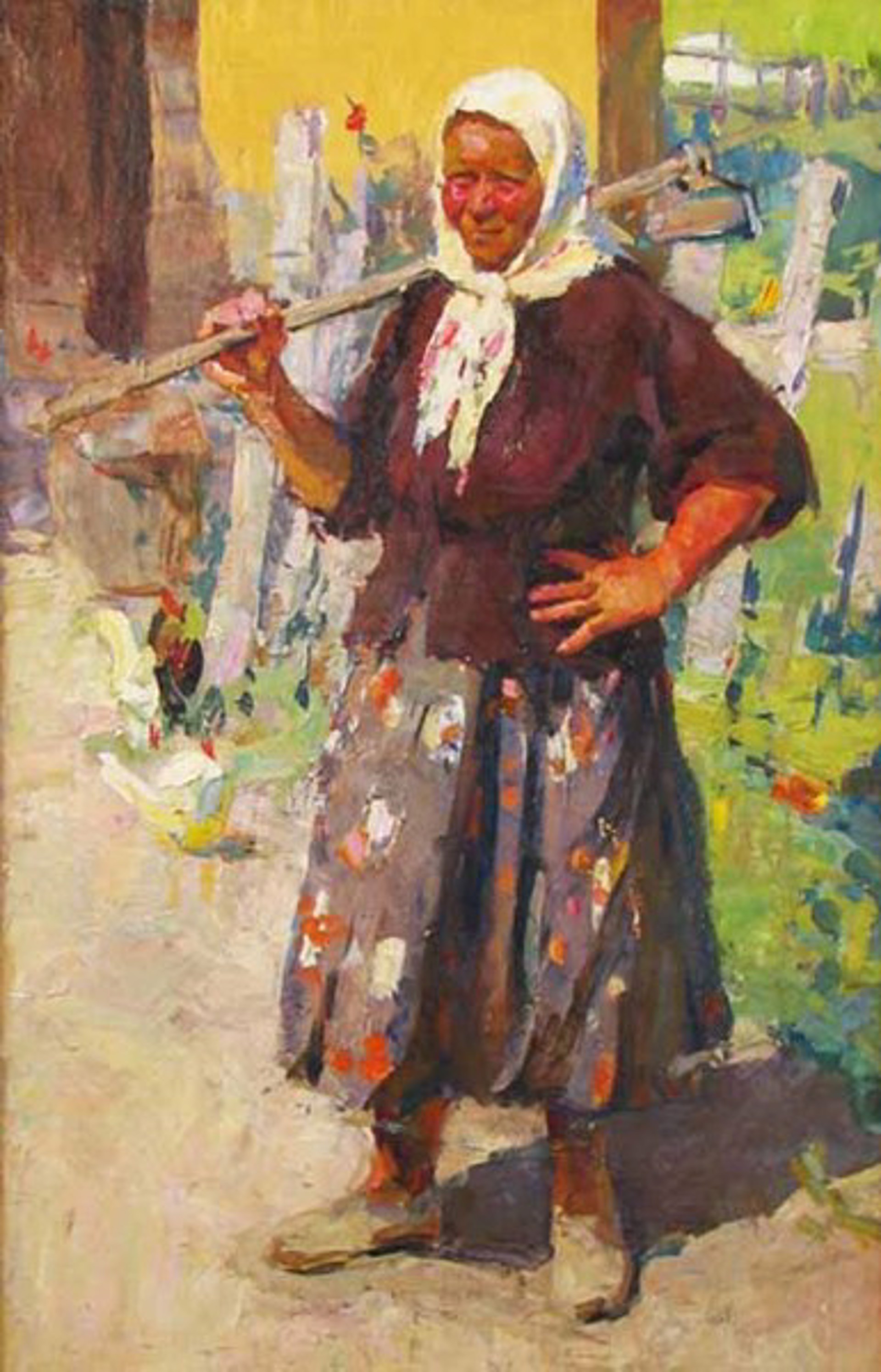 Kazak Woman With Hoe by Yuri Lechinikov