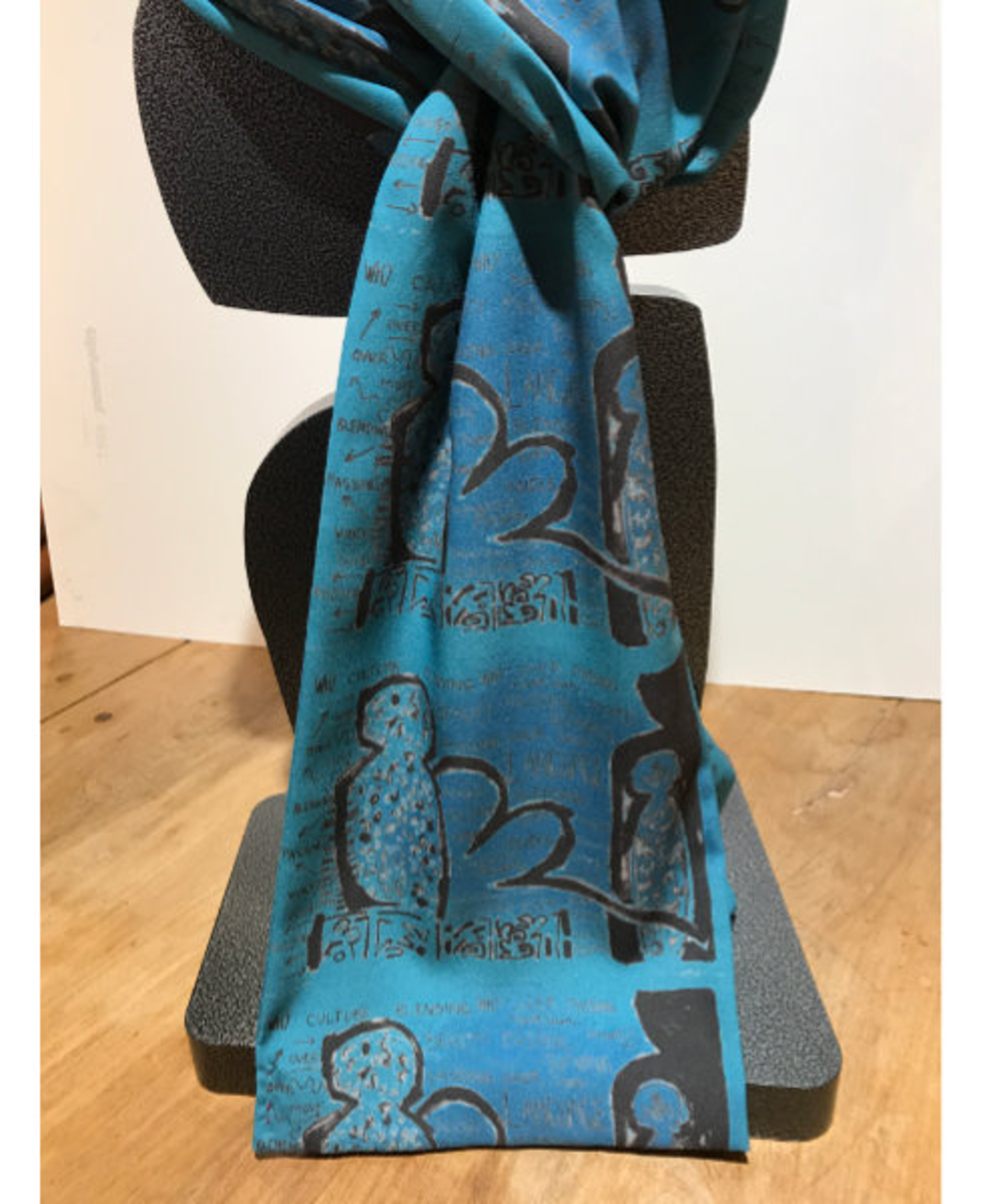 Crossing Over Teal single scarf by Melanie A. Yazzie