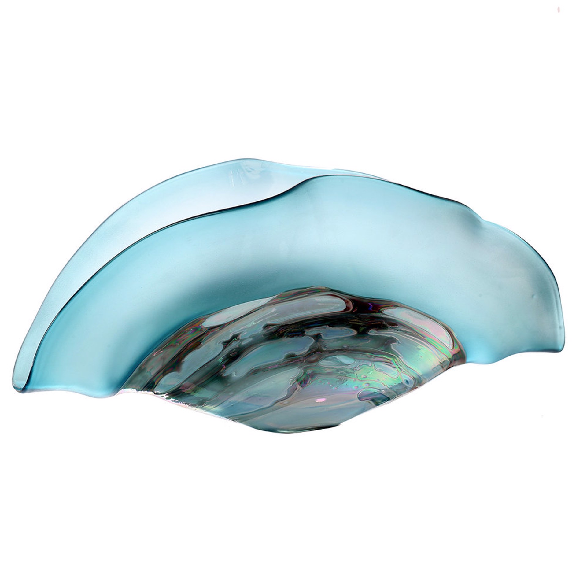 Blue Folded Shell by Art Glass