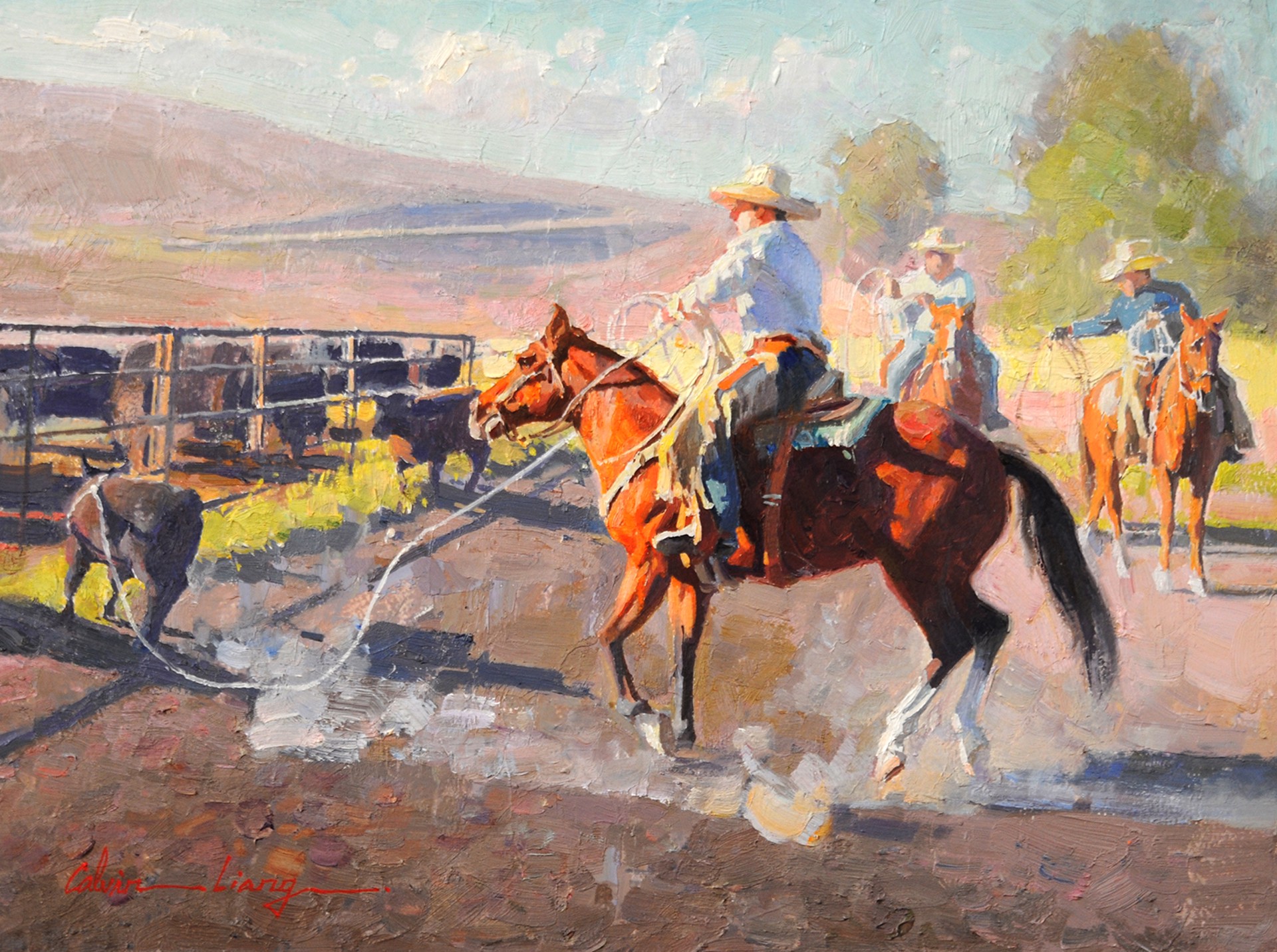 Calvin Liang, OPAM "Ranch Work" by Oil Painters of America