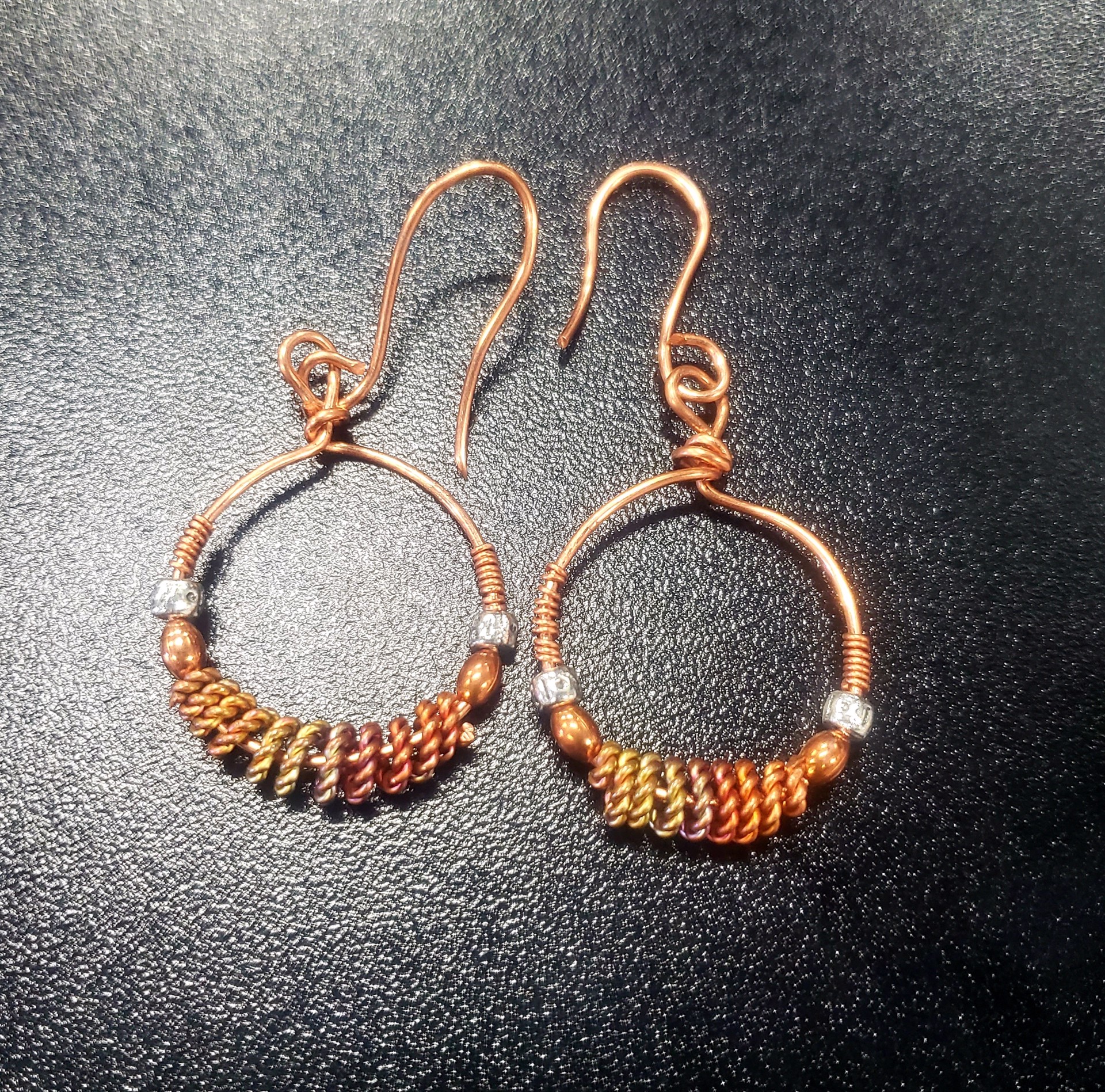 Copper Hoop Earrings by Leba London