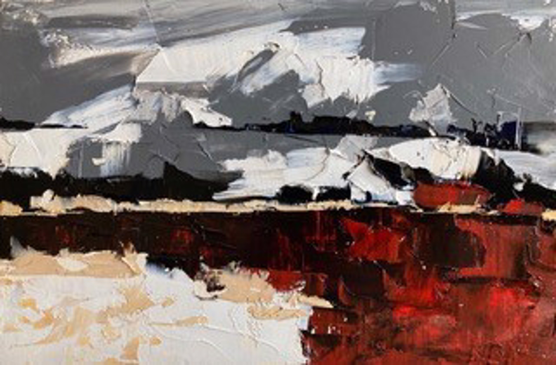 Red and Grey Arrangement by Sandra Pratt