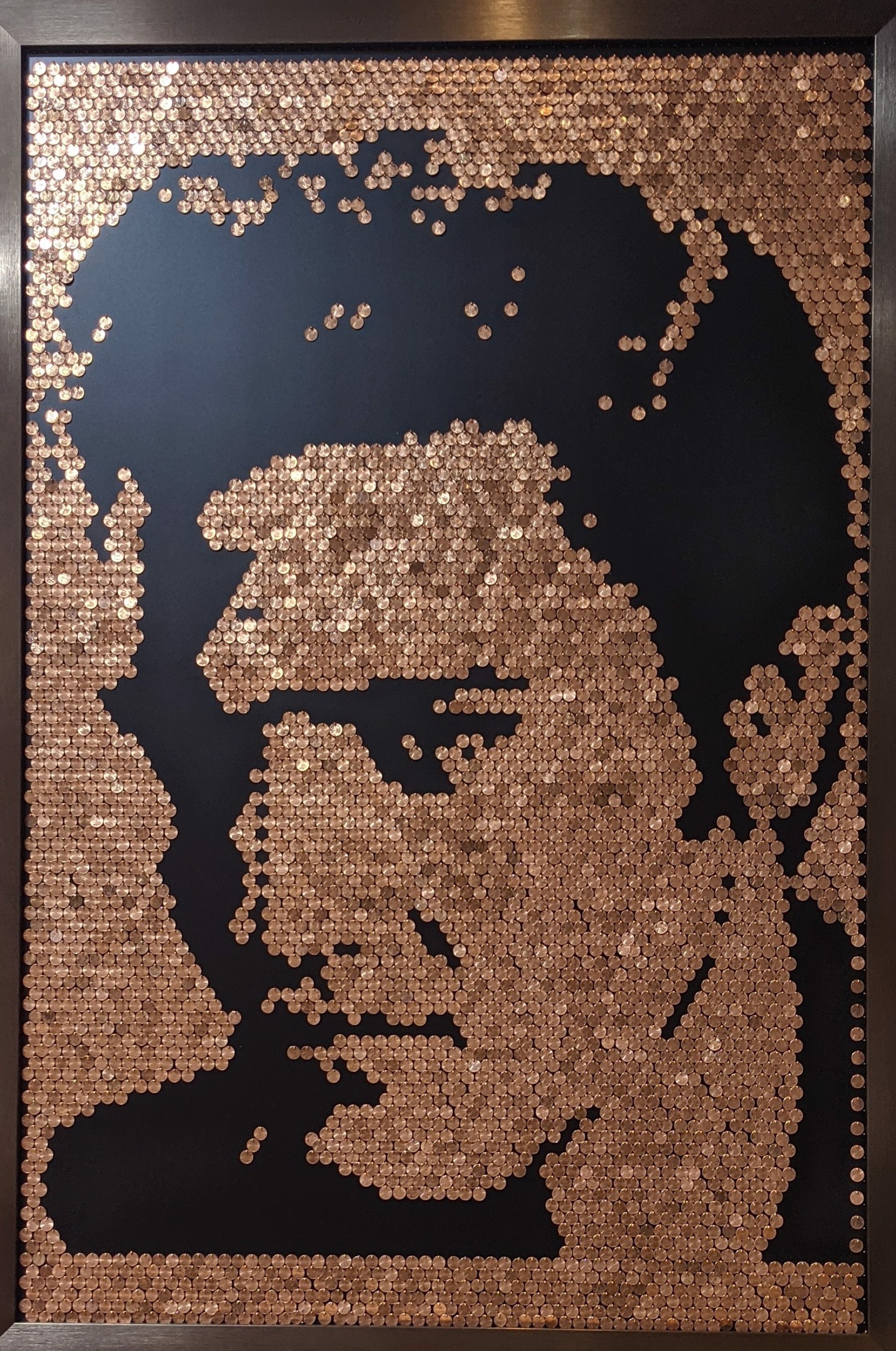 Penny Face "Elvis Presley" by Coins & Sequins On Canvas by Efi Mashiah