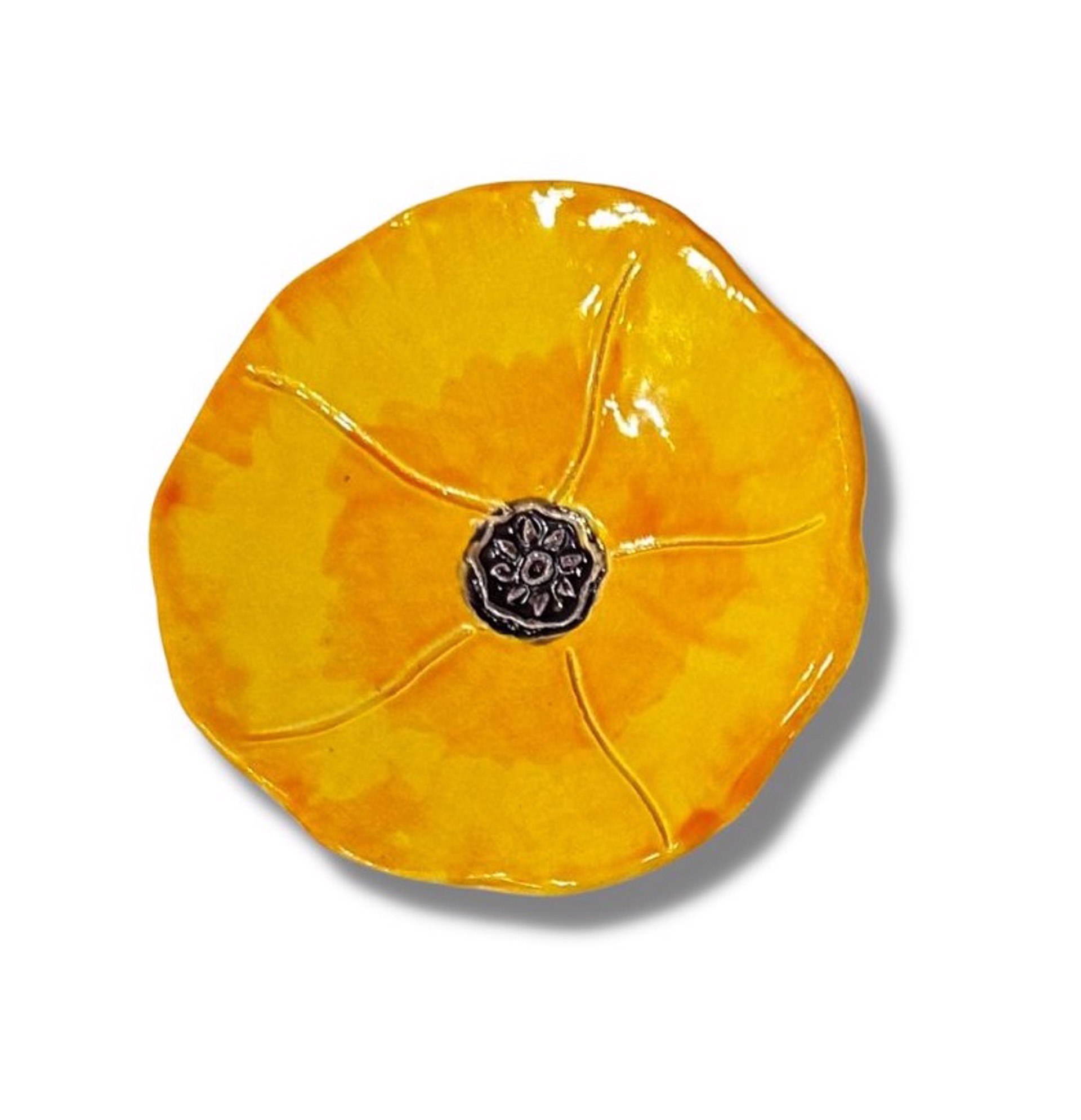 Yellow Orange Mini Poppy Dish by Robin Chlad