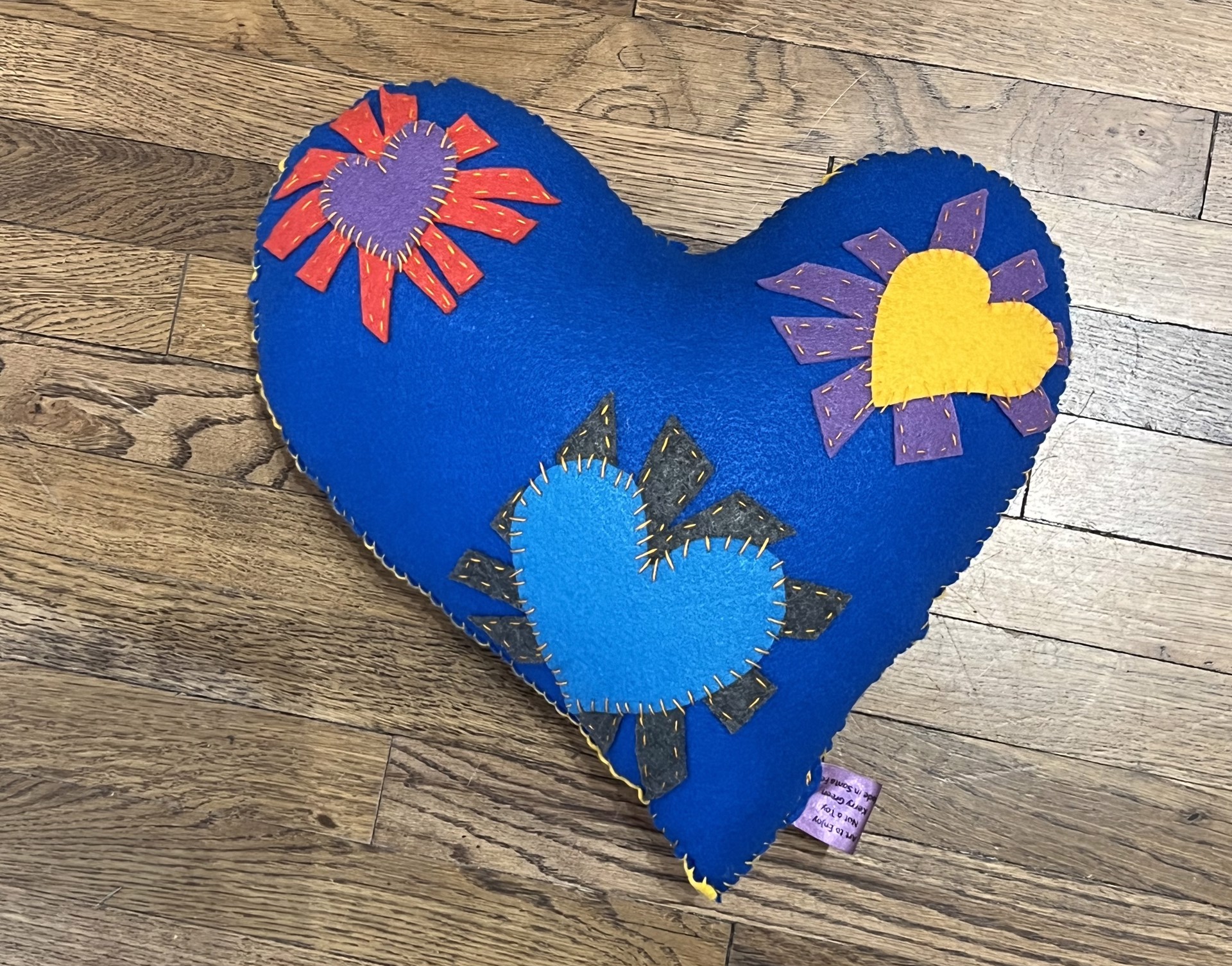 Yellow + Blue Heart by Kerry Green