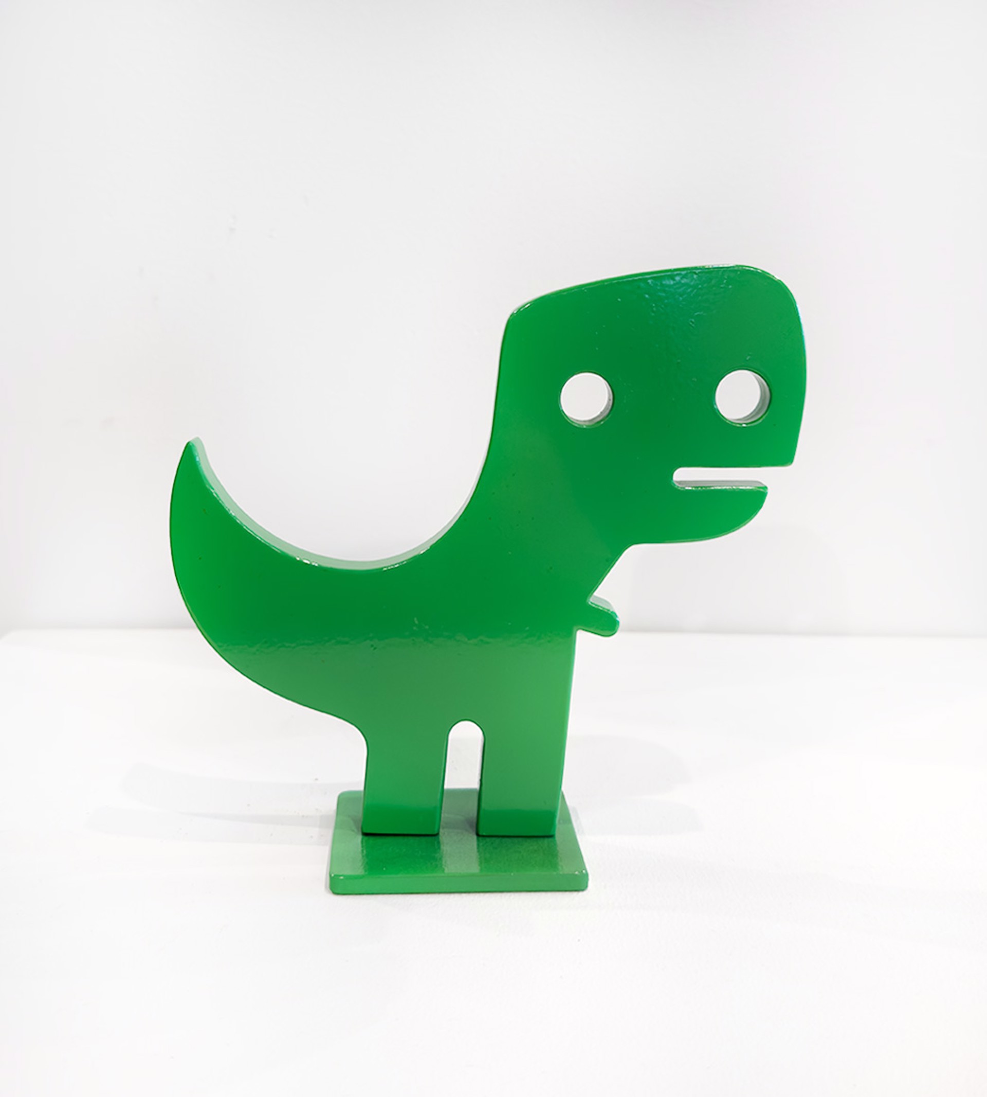 Aluminium Sculpture By Jeffie Brewer Featuring A Green T Rex
