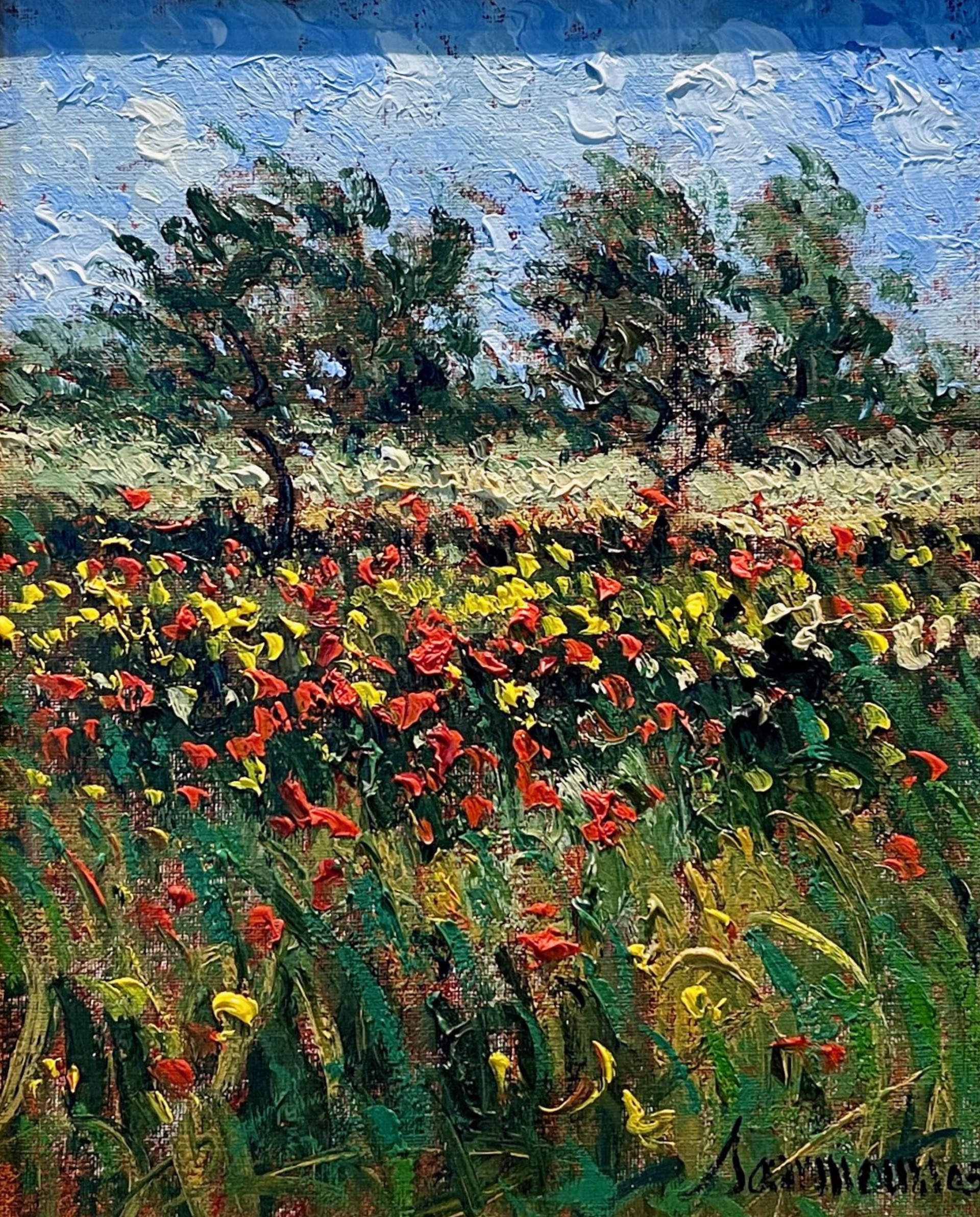 Coquelicots en Toscane, entre Florence et Sienne by Samir Sammoun