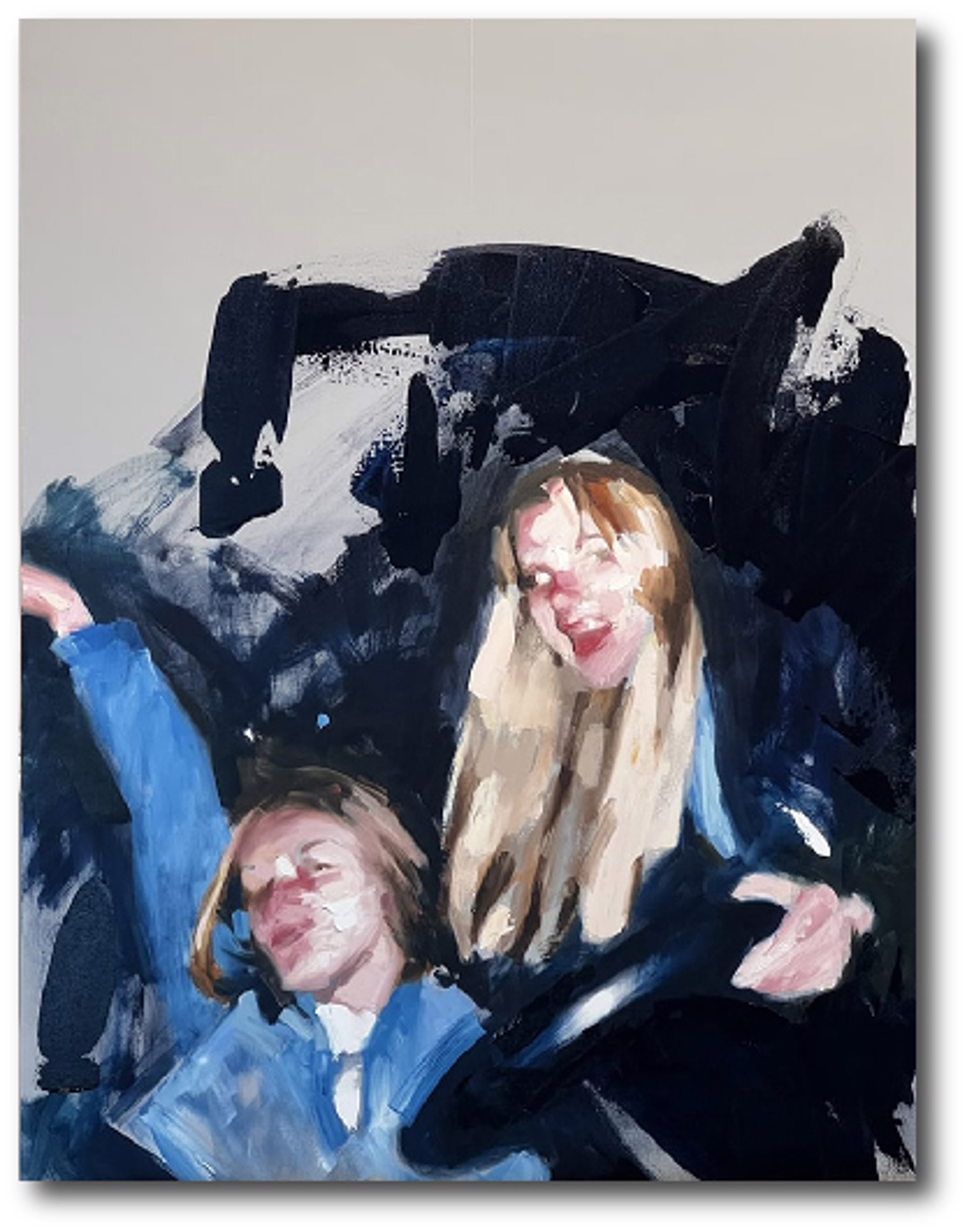 Two girls hand up 36x24 by MARKTENNANT