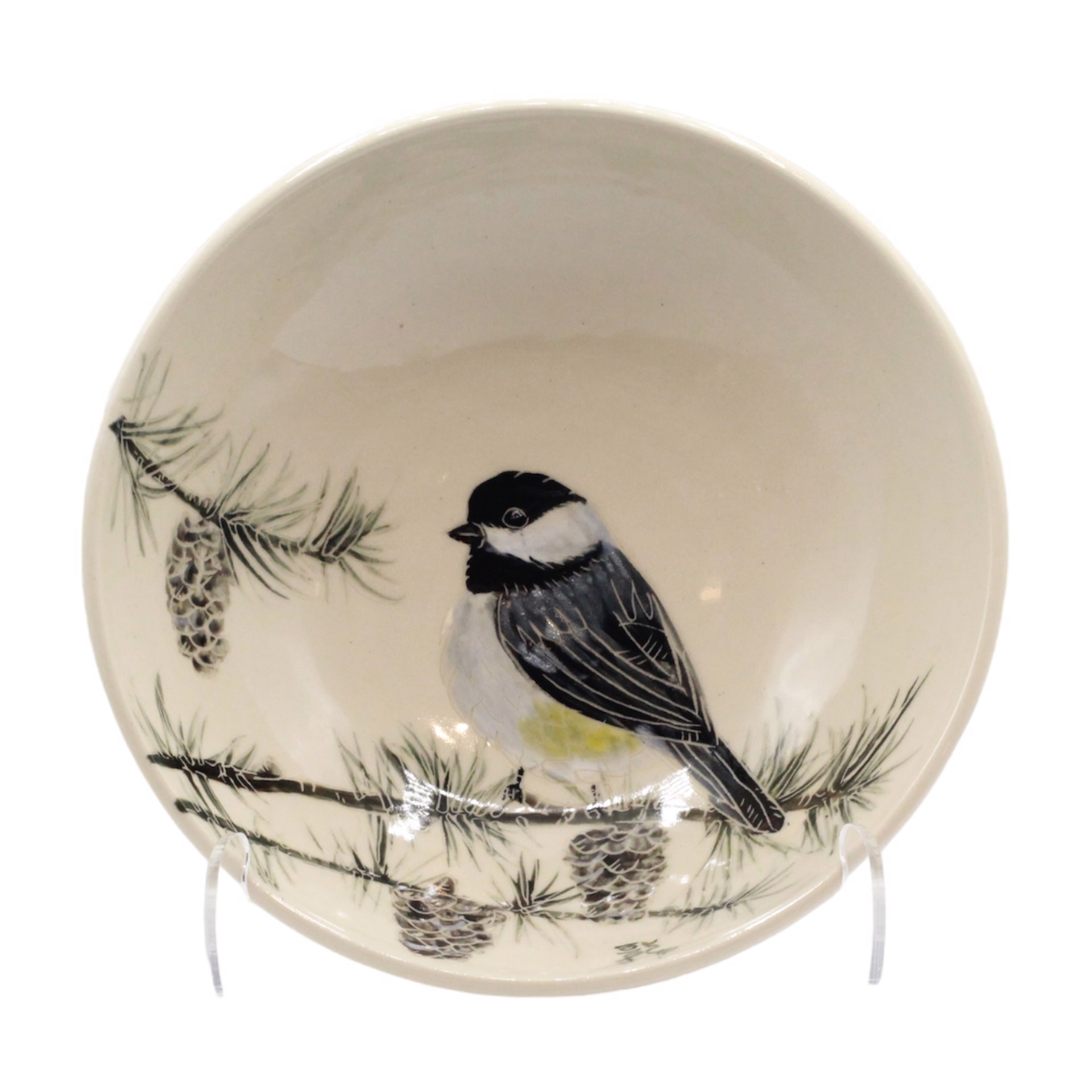 Medium Chickadee Bowl by Kim Filiaggi