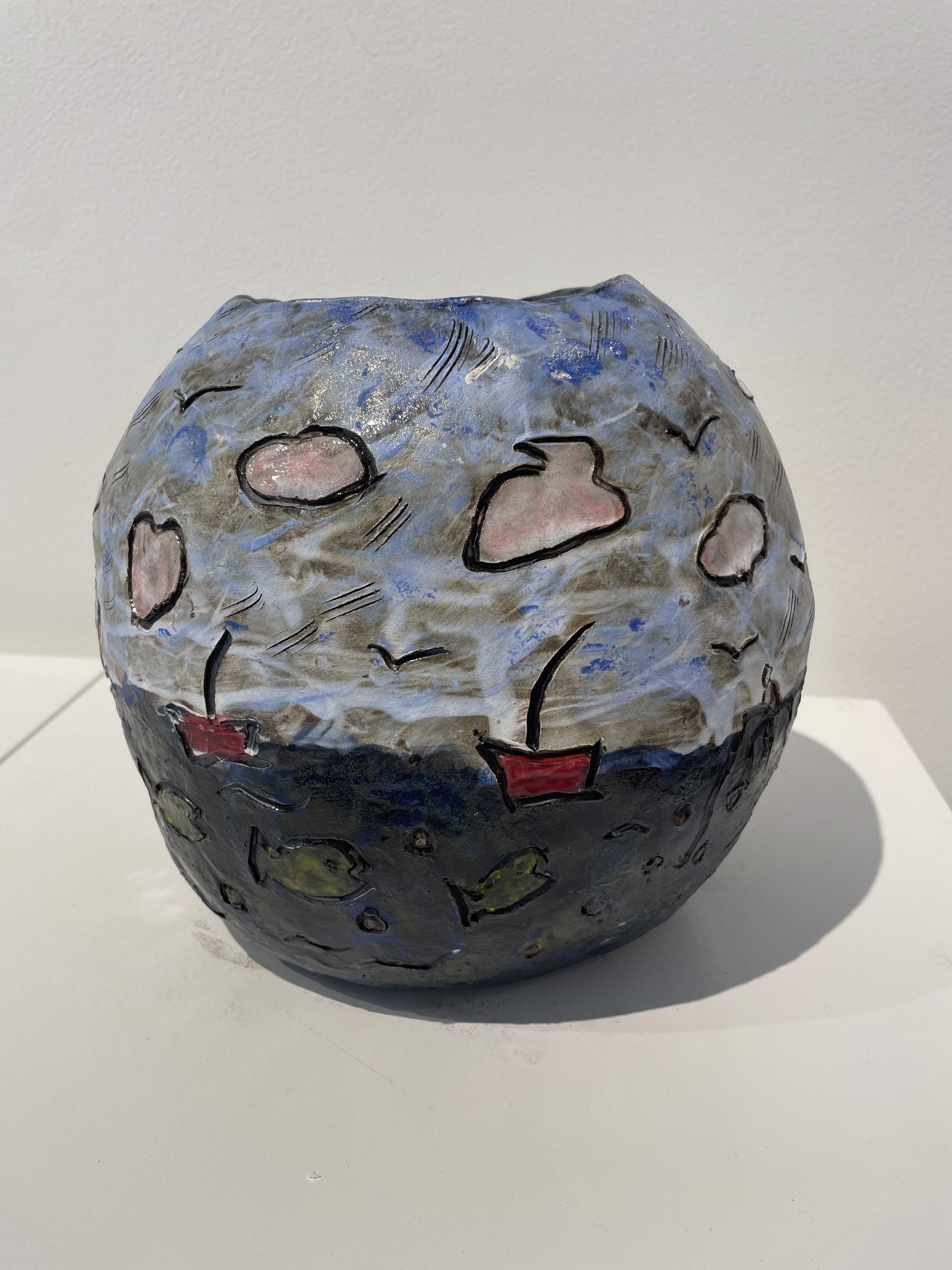 Village Series #6 Vessel by Marian Roth