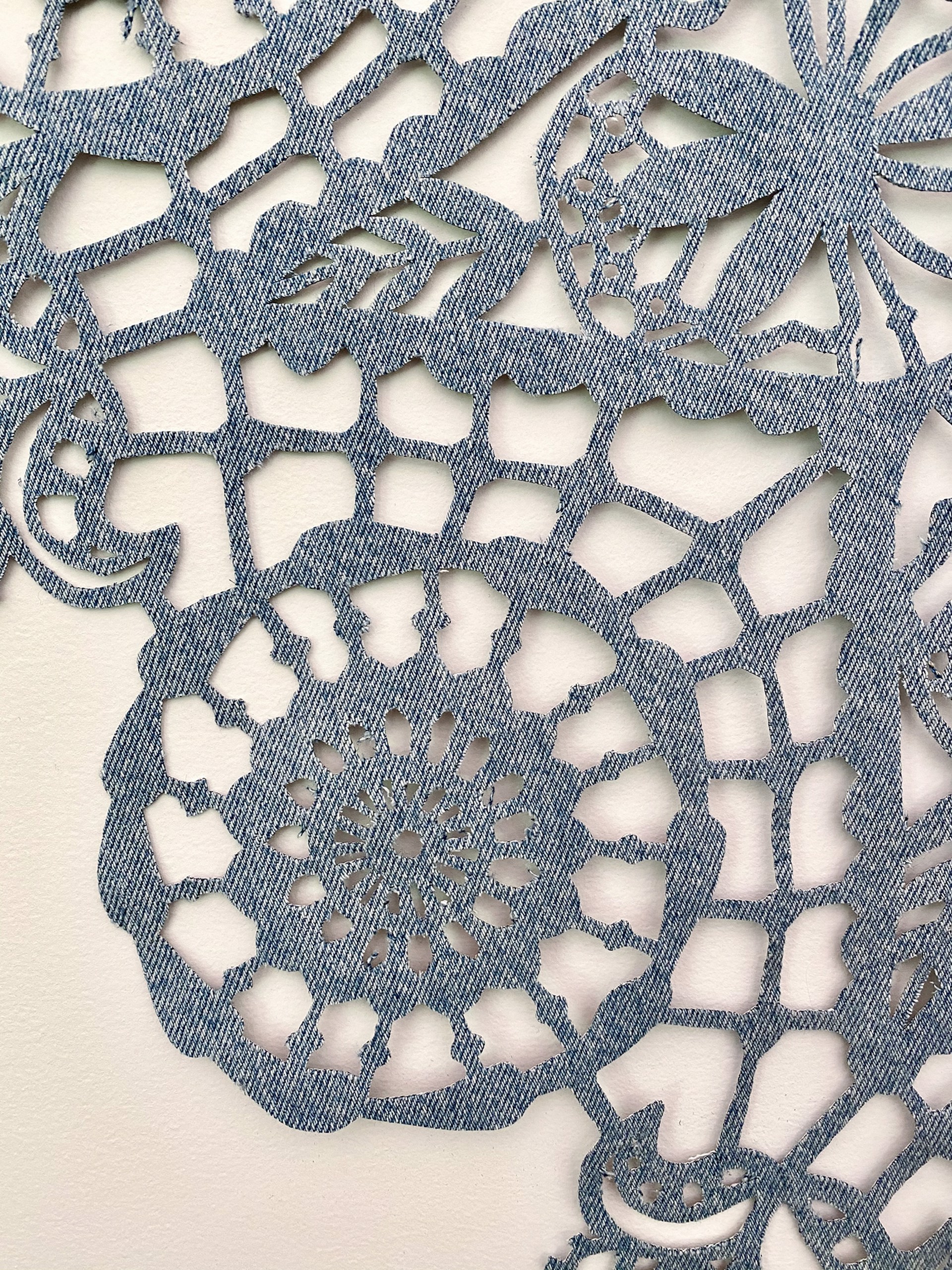 Meticulously Distressed Denim Collar, Elizabethan by Libby Newell