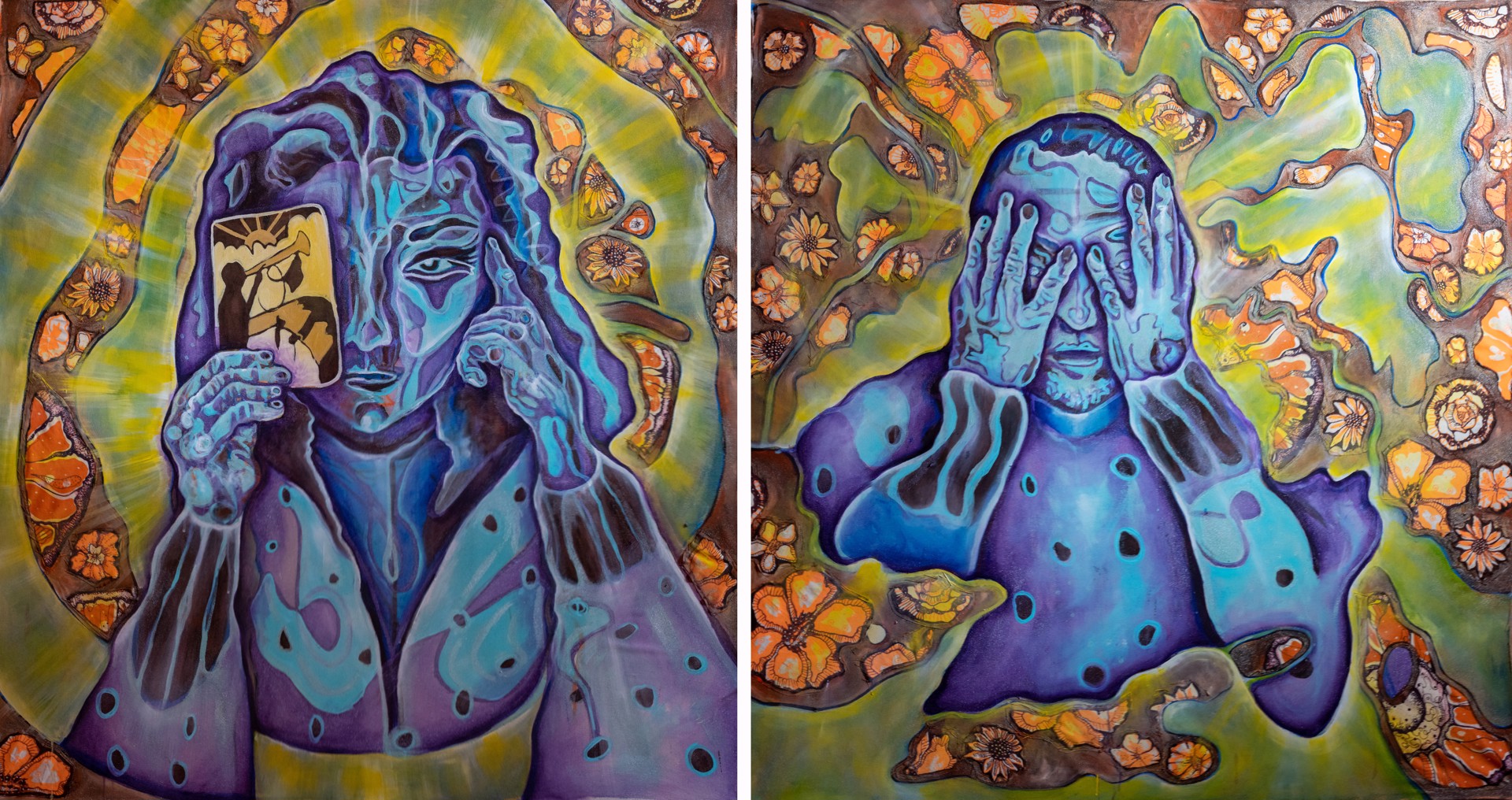 Fears & Anxieties (diptych) by Laurie Shapiro