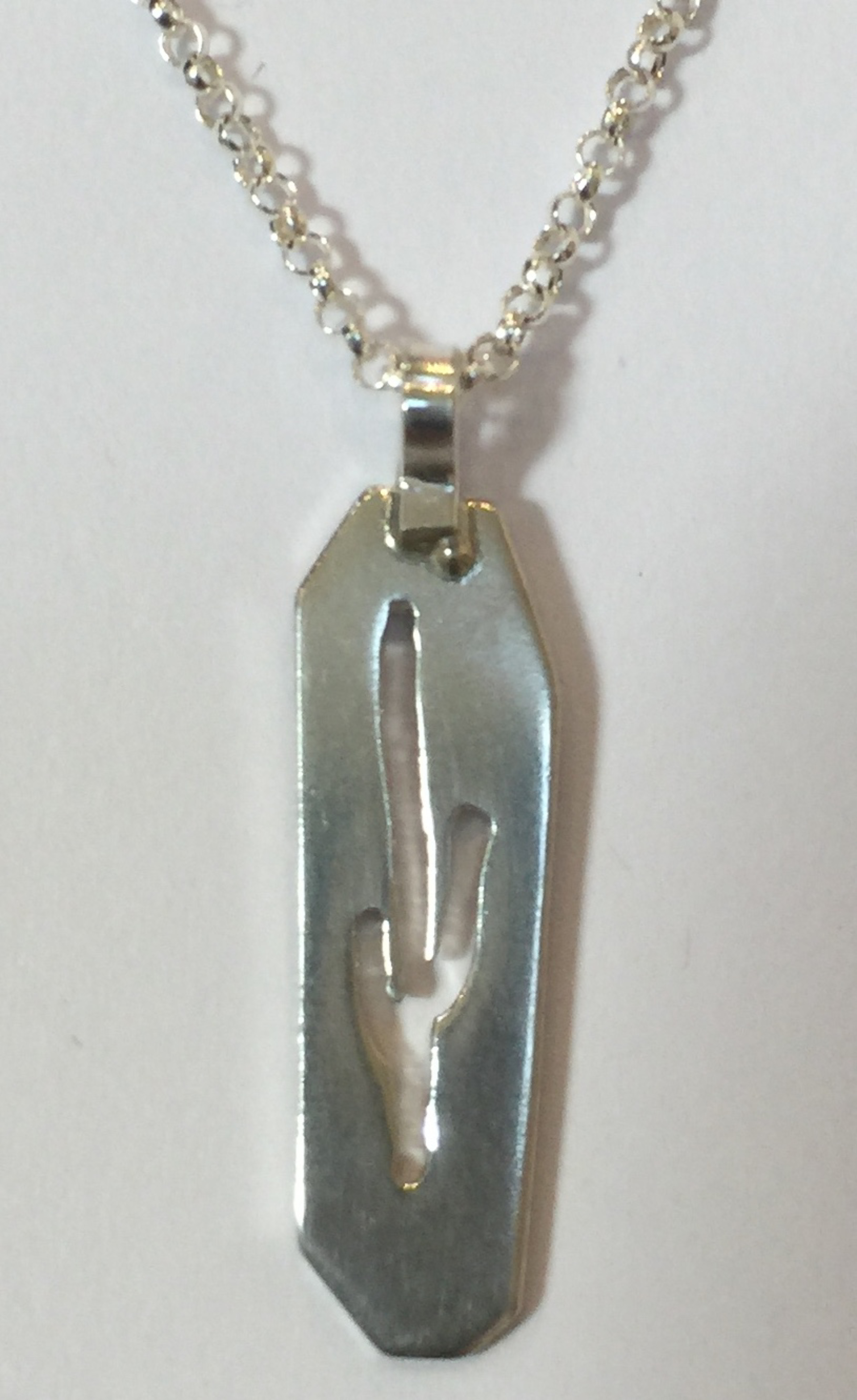 Necklace - Sterling Silver Saguaro Cut Out by Pattie Parkhurst