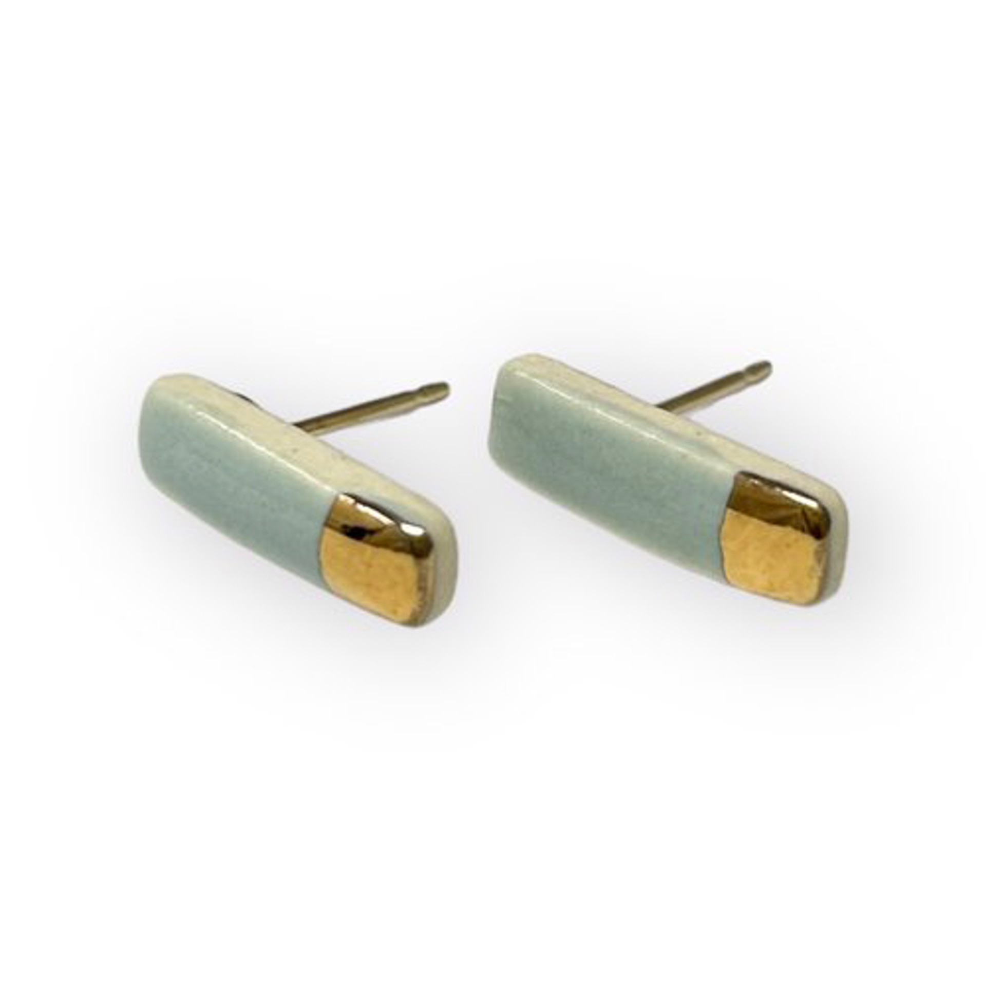 Tiny Reed Studs - White/Gold by Zoe Comings