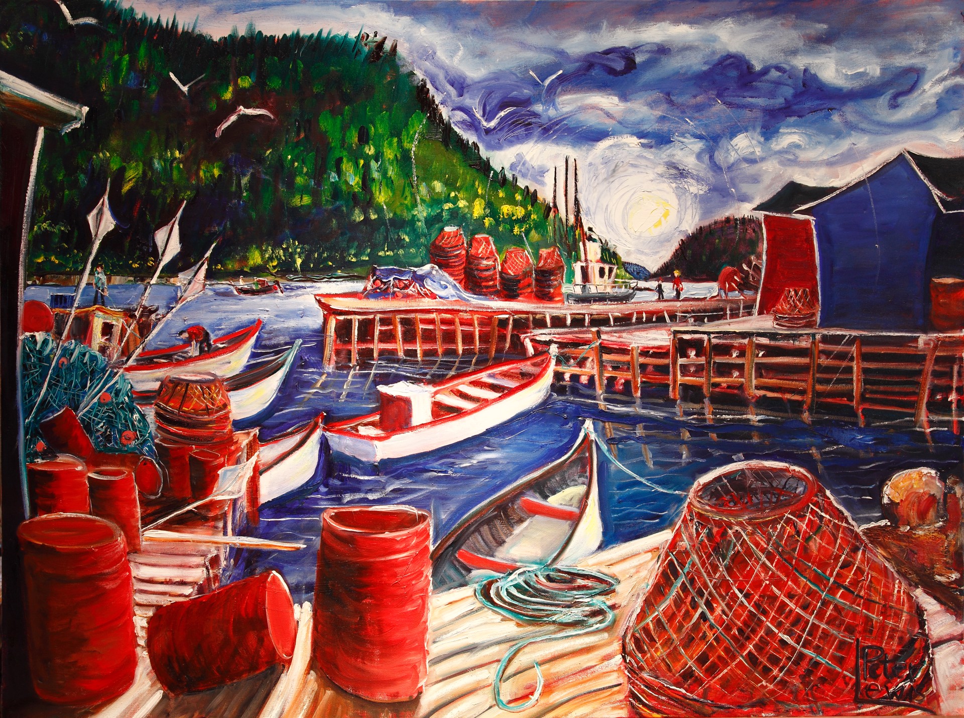 The Last of the Crab Fisherman, Harbour Deep, White Bay by Peter Lewis