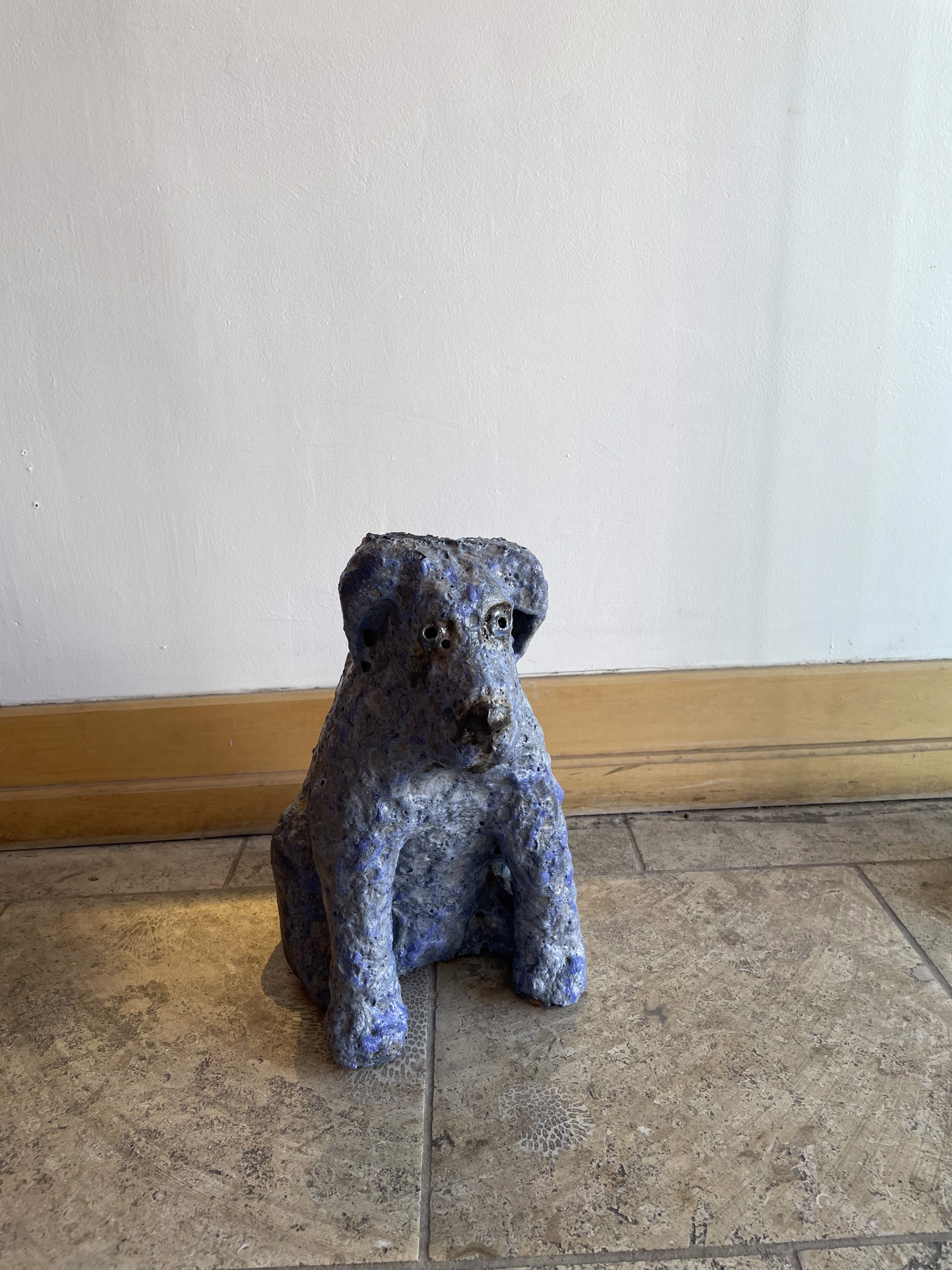 Sitting Blue Puppy by Mark Chatterley